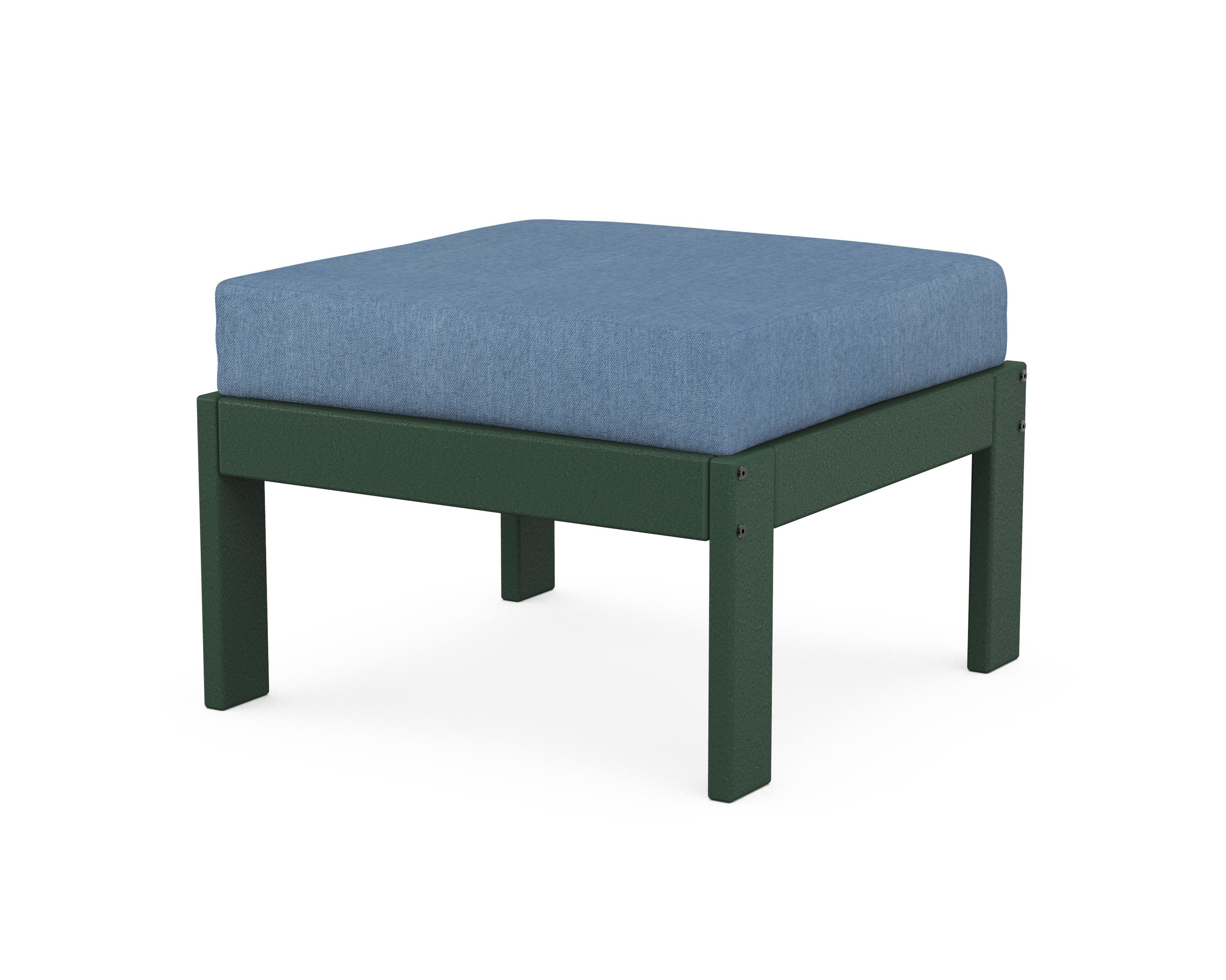 POLYWOOD® Vineyard Modular Ottoman in Green / Sky Blue
