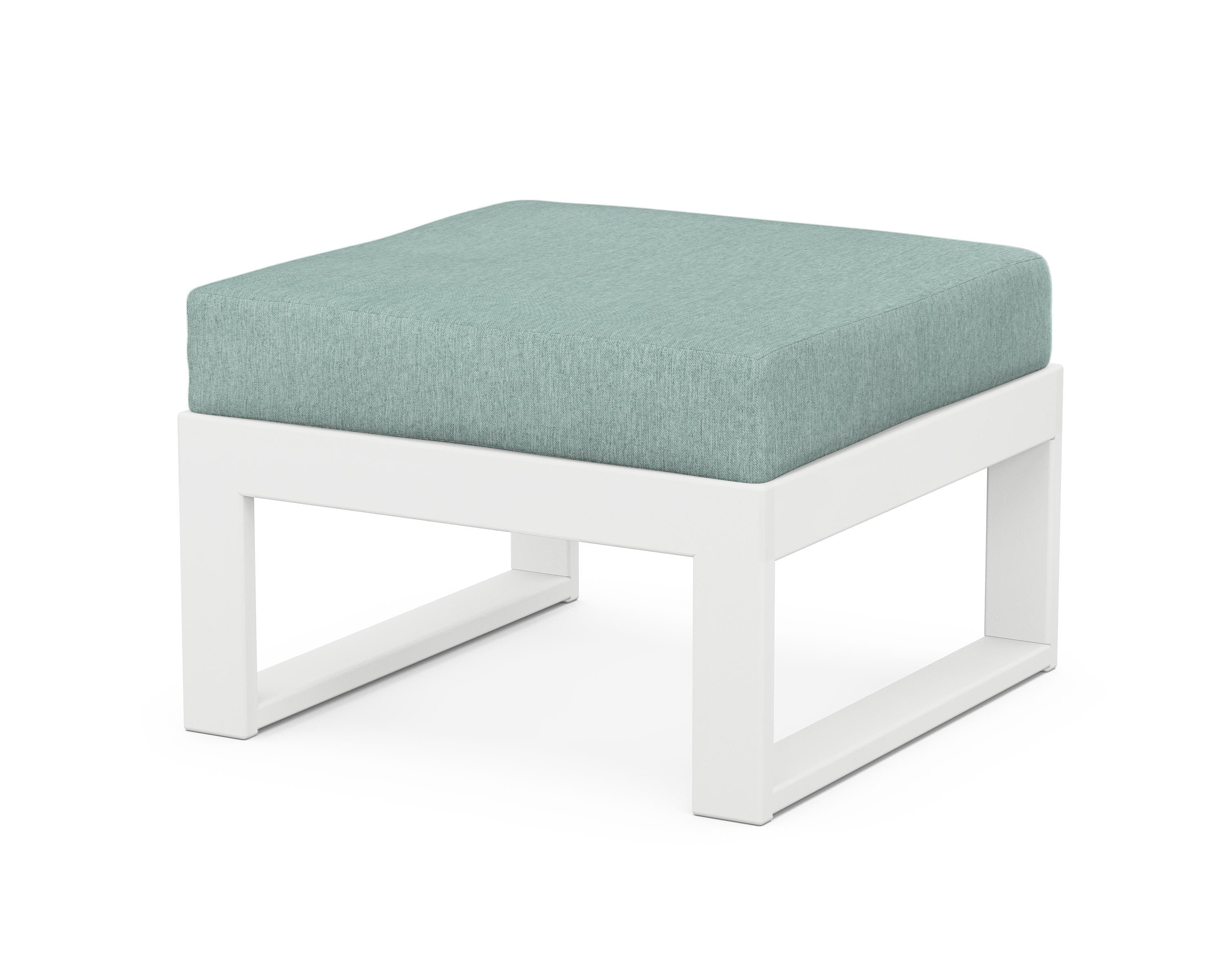 Unbranded Modular Ottoman - Modern in White / Glacier Spa