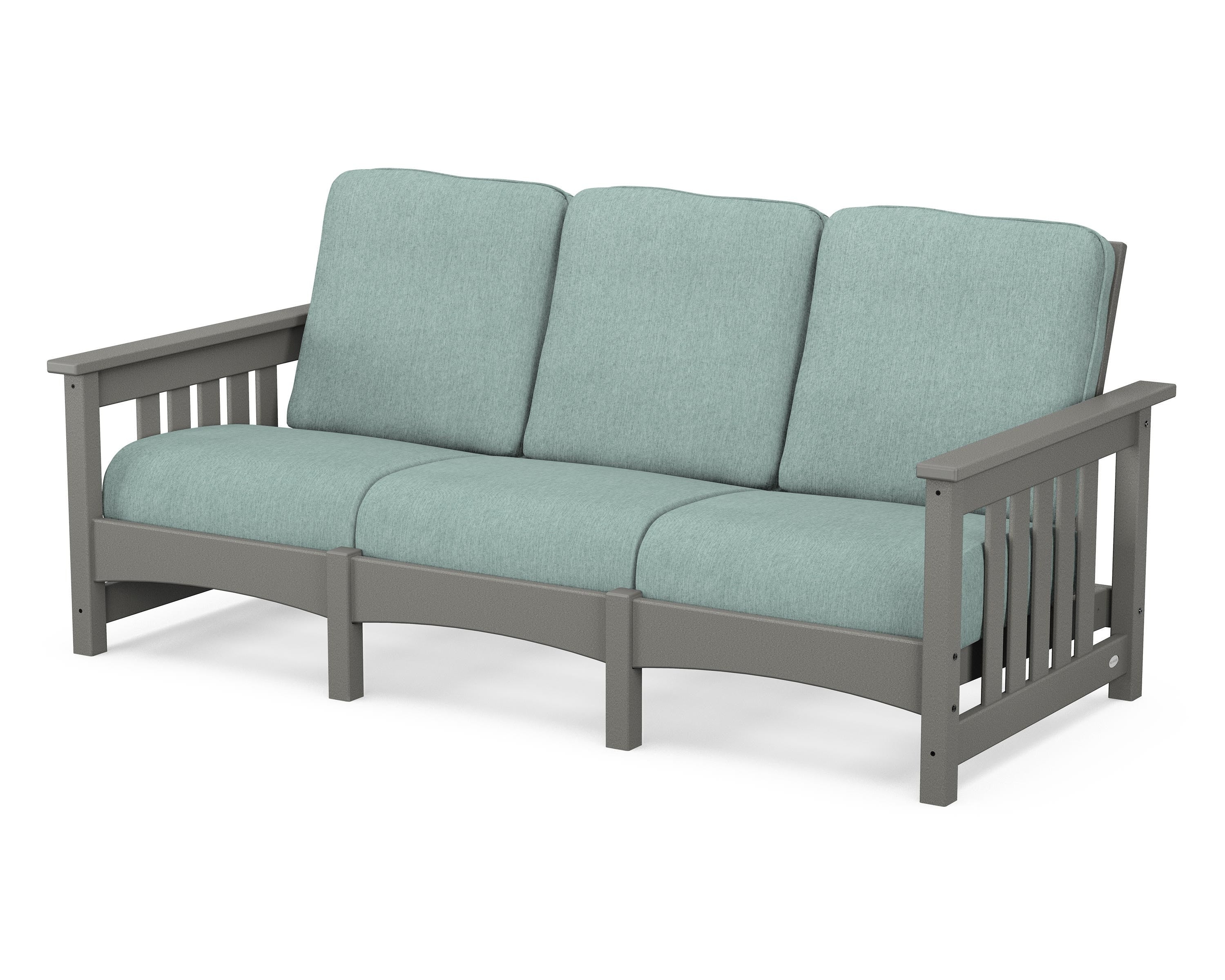 POLYWOOD® Club Mission Sofa in Slate Grey / Glacier Spa