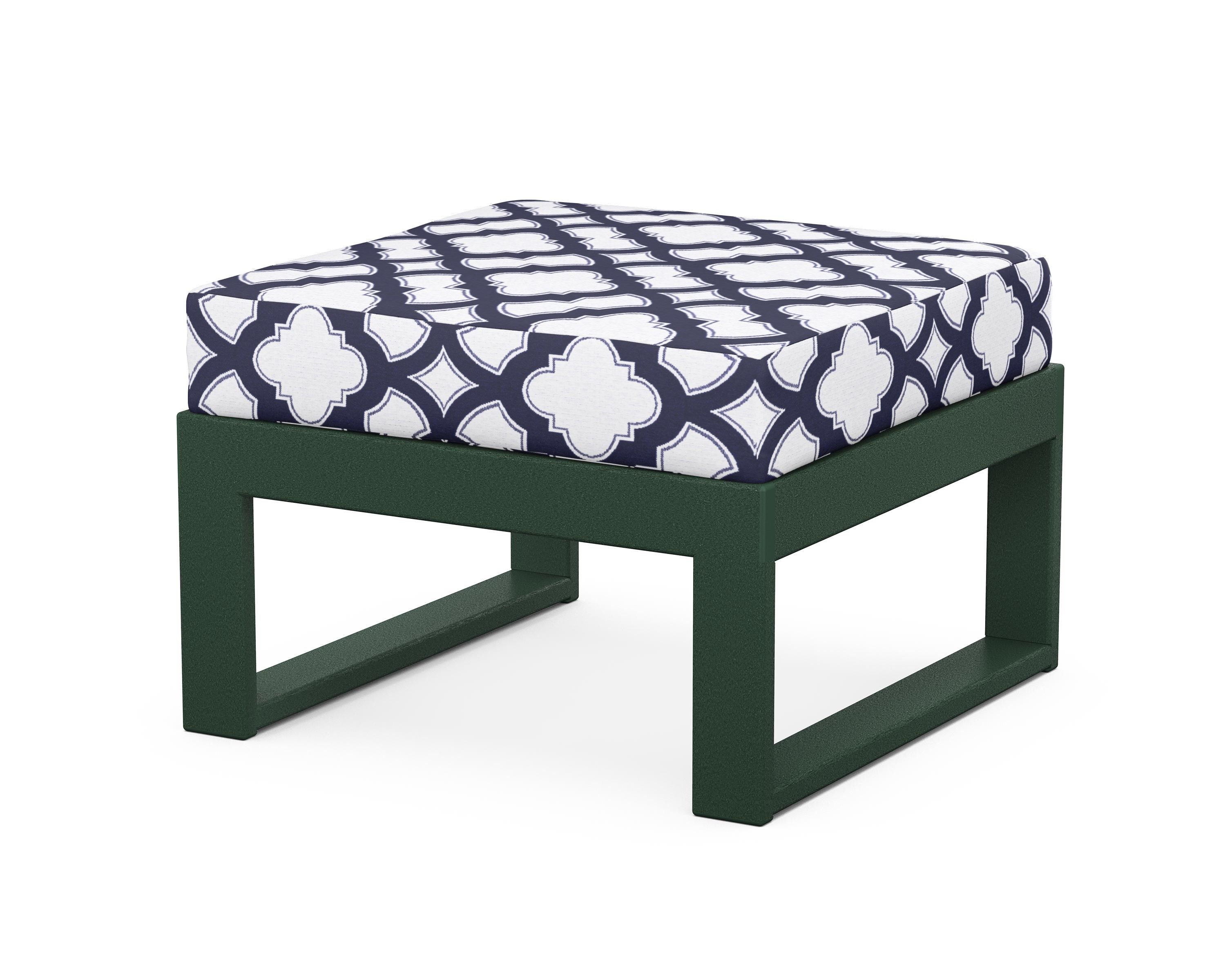 Unbranded Modular Ottoman - Modern in Green / Trellis Navy