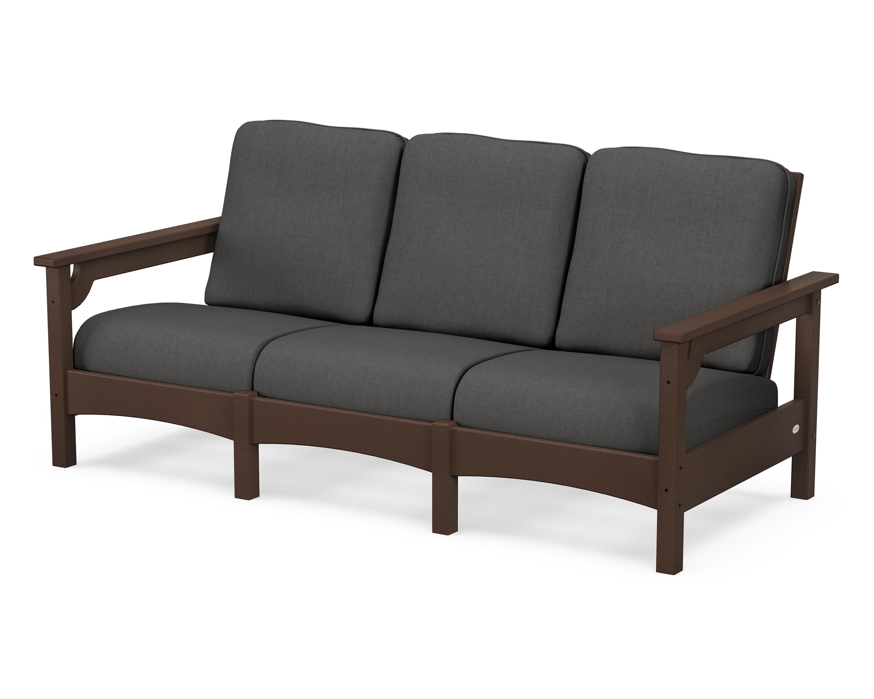 POLYWOOD® Club Sofa in Mahogany / Spectrum Carbon