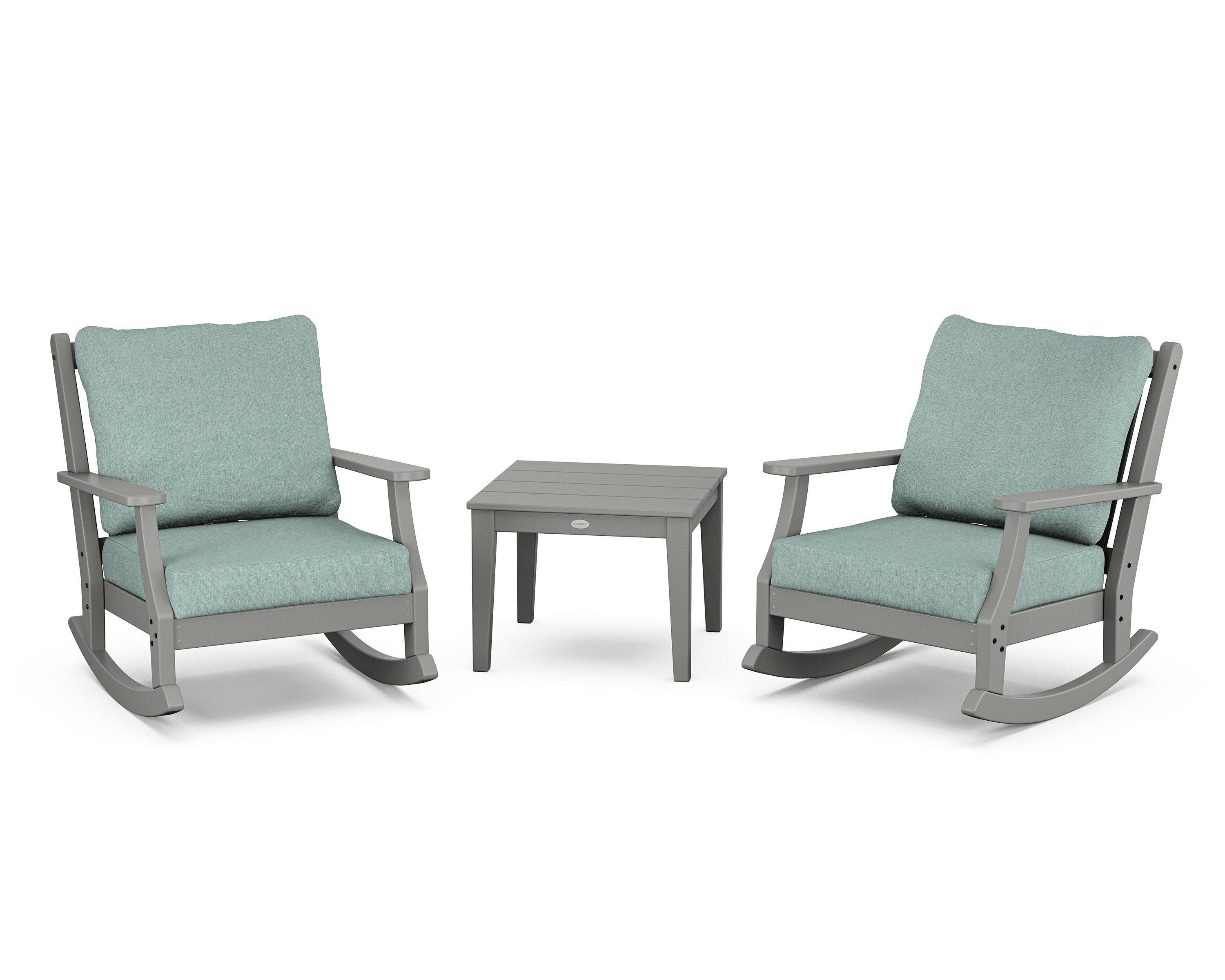 Country Living Wovendale 3-Piece Deep Seating Rocker Set in Slate Grey / Glacier Spa