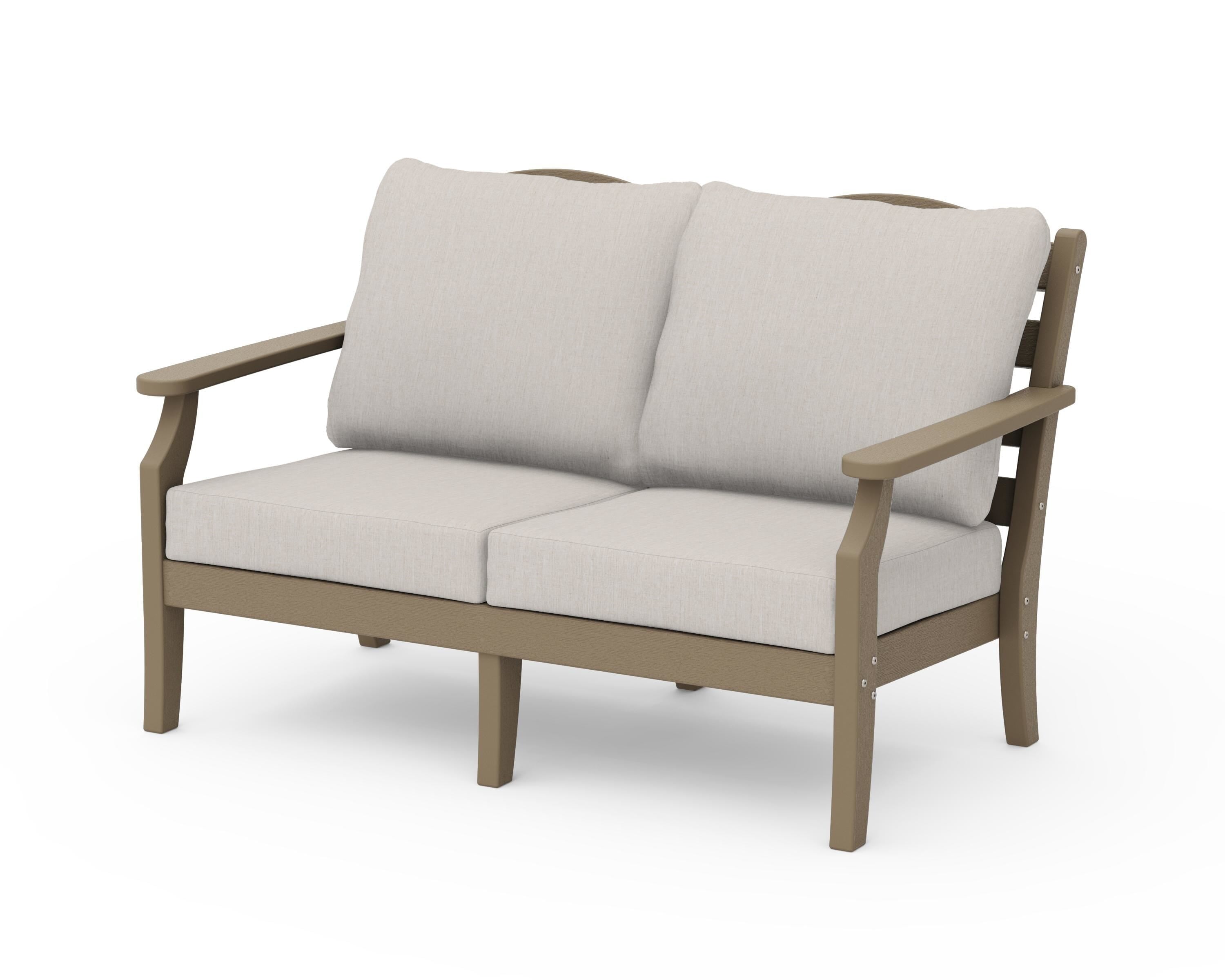 Draper James™ by POLYWOOD® Savannah Deep Seating Loveseat in Vintage Sahara / Cast Ash