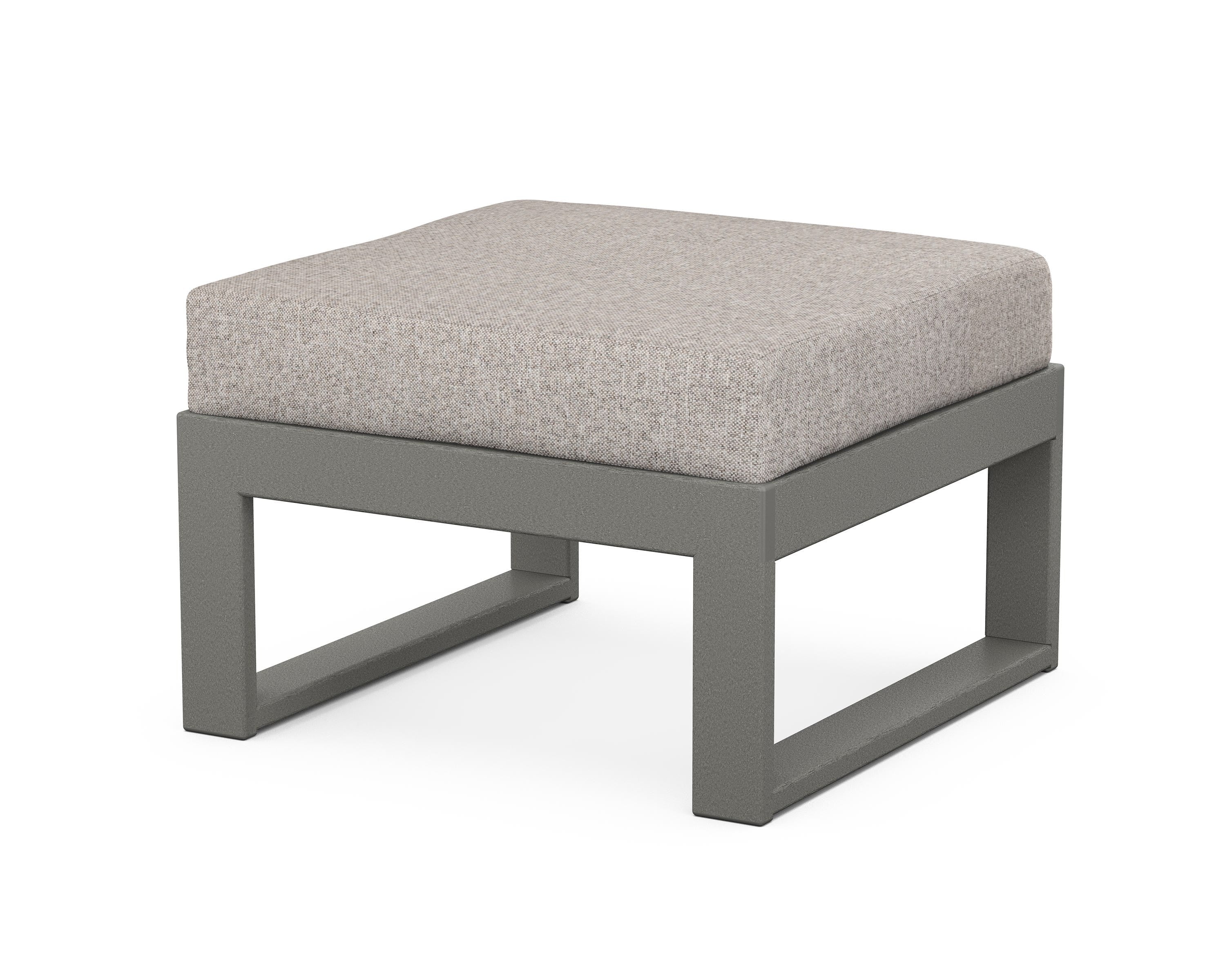 Unbranded Modular Ottoman - Modern in Slate Grey / Weathered Tweed