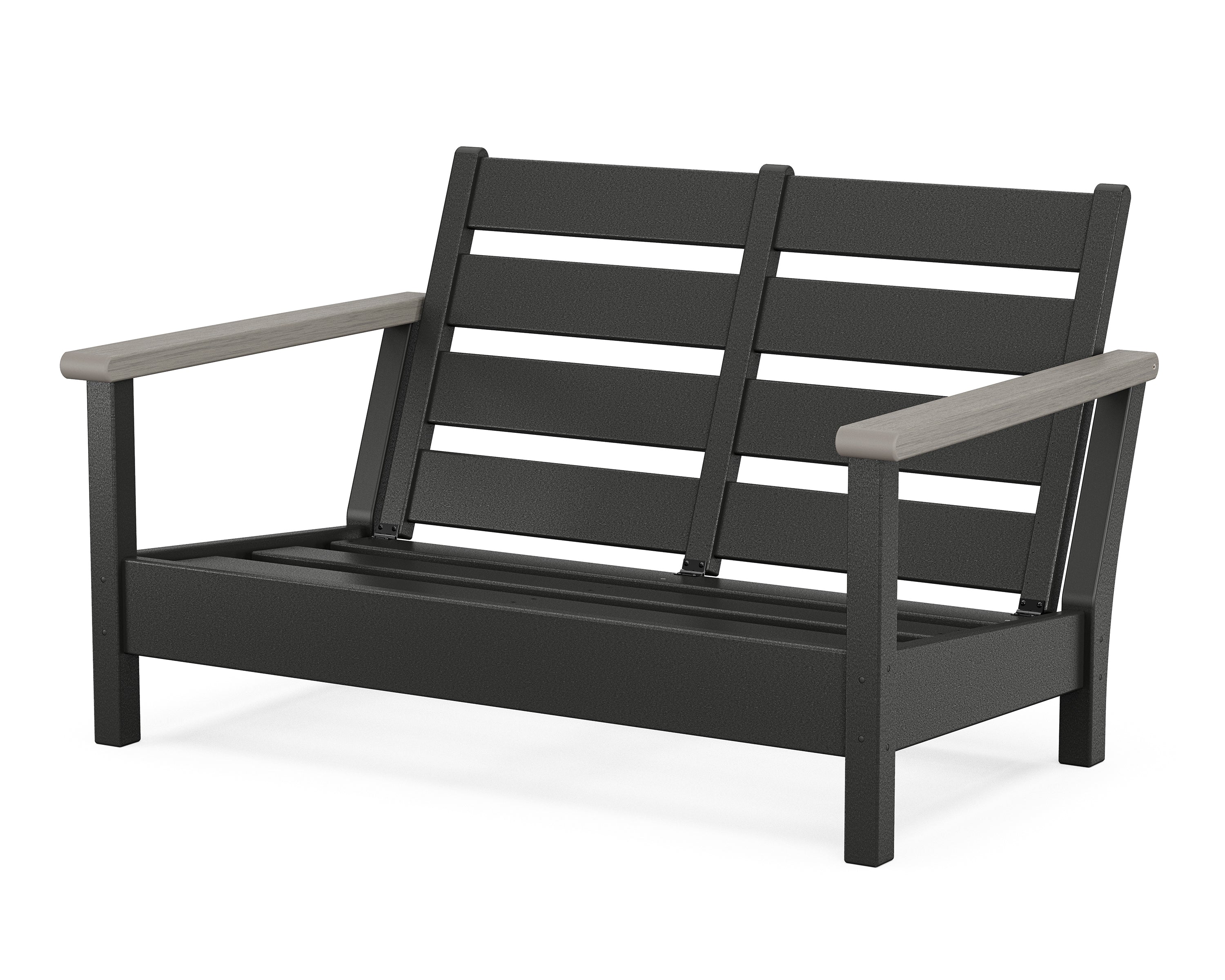 POLYWOOD® Harbour Loveseat Frame in Black / Driftwood