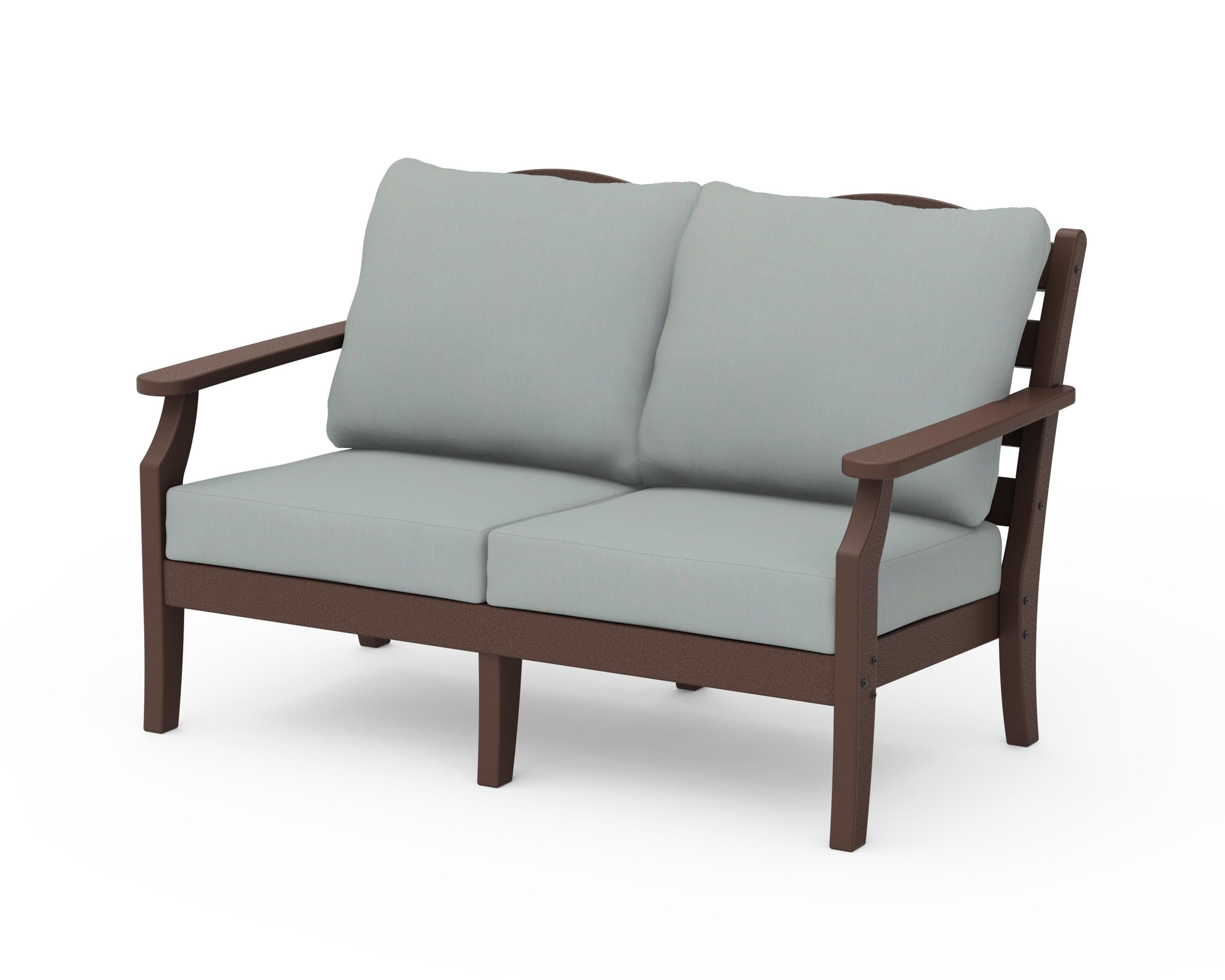 Draper James™ by POLYWOOD® Savannah Deep Seating Loveseat in Mahogany / Spa