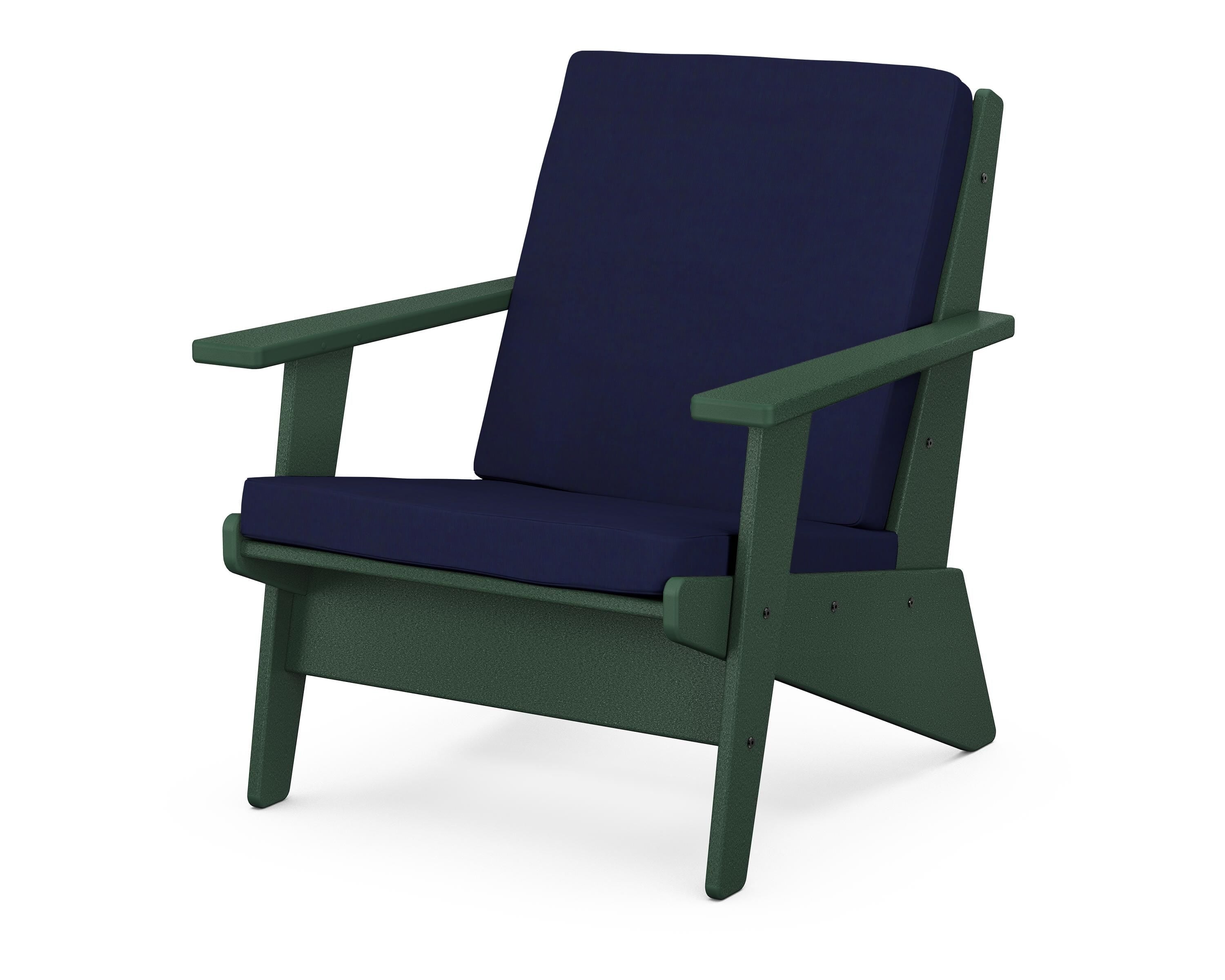 POLYWOOD® Riviera Modern Lounge Chair in Green / Navy