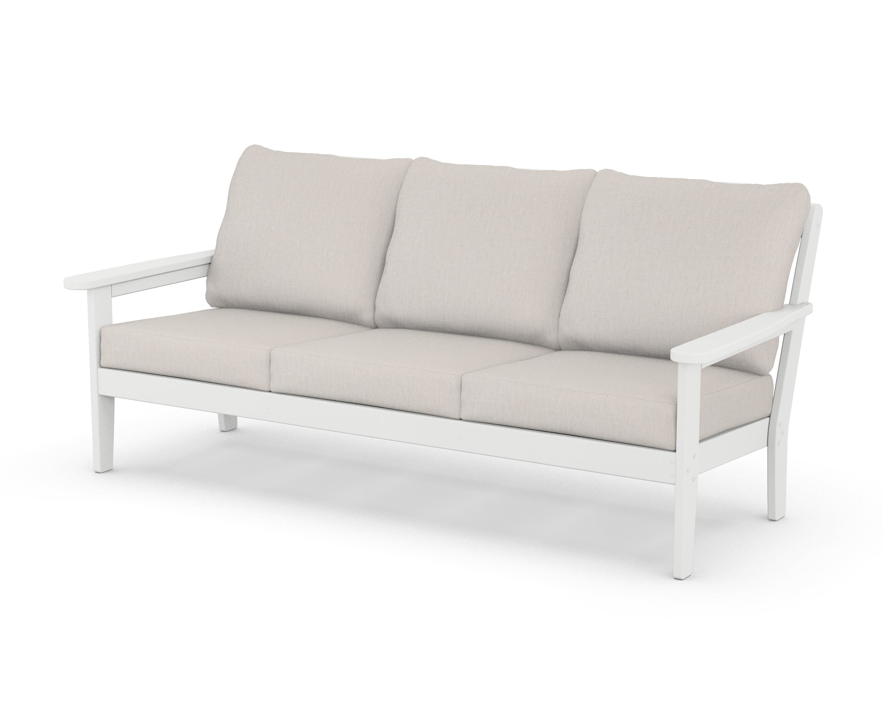 Country Living Cottage Deep Seating Sofa in White / Cast Ash
