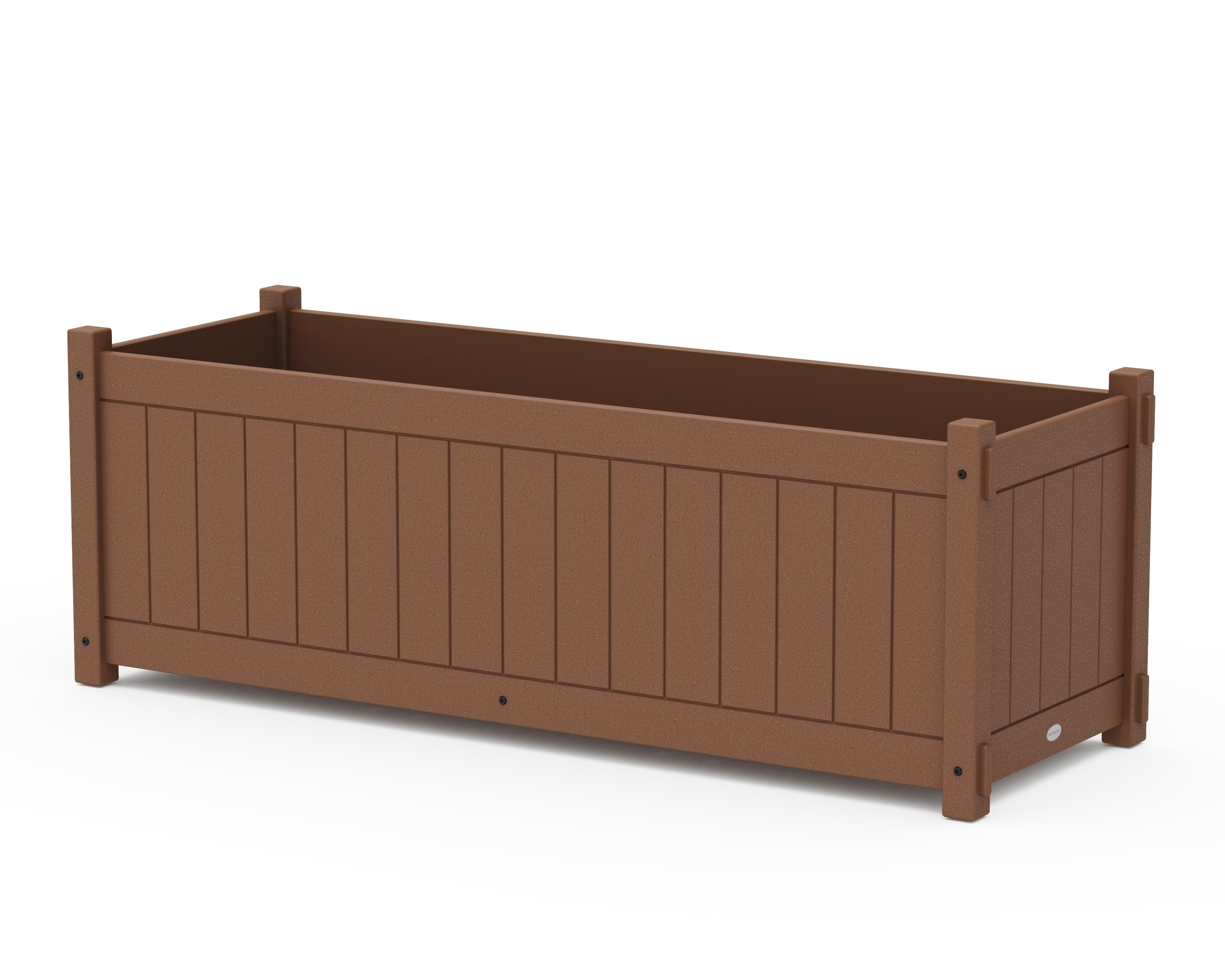 POLYWOOD® Vineyard Large Rectangle Triple Planter Box in Teak