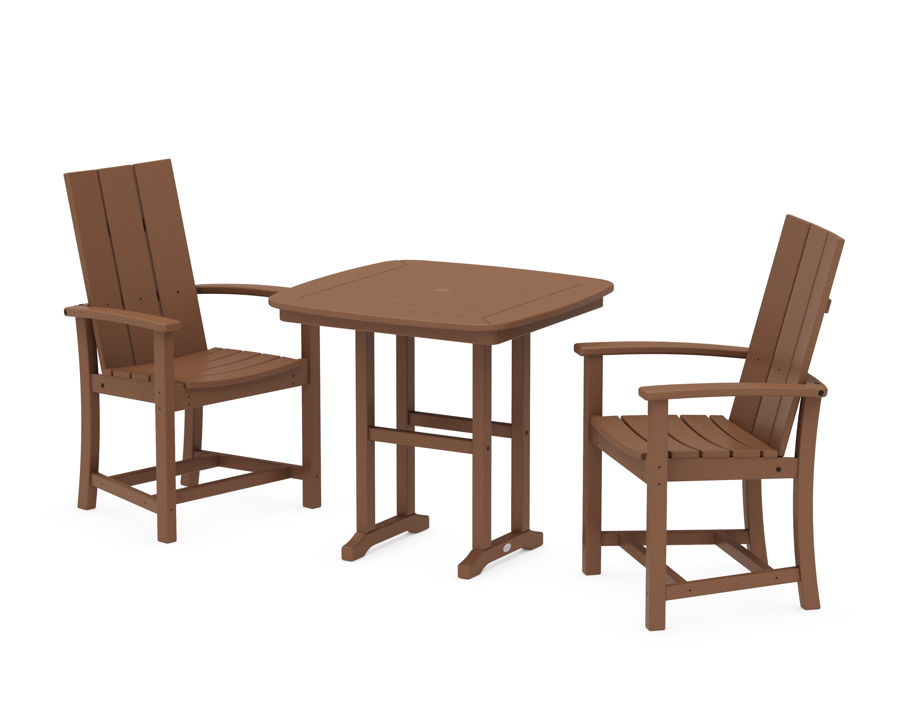 POLYWOOD® Modern Adirondack 3-Piece Dining Set in Teak