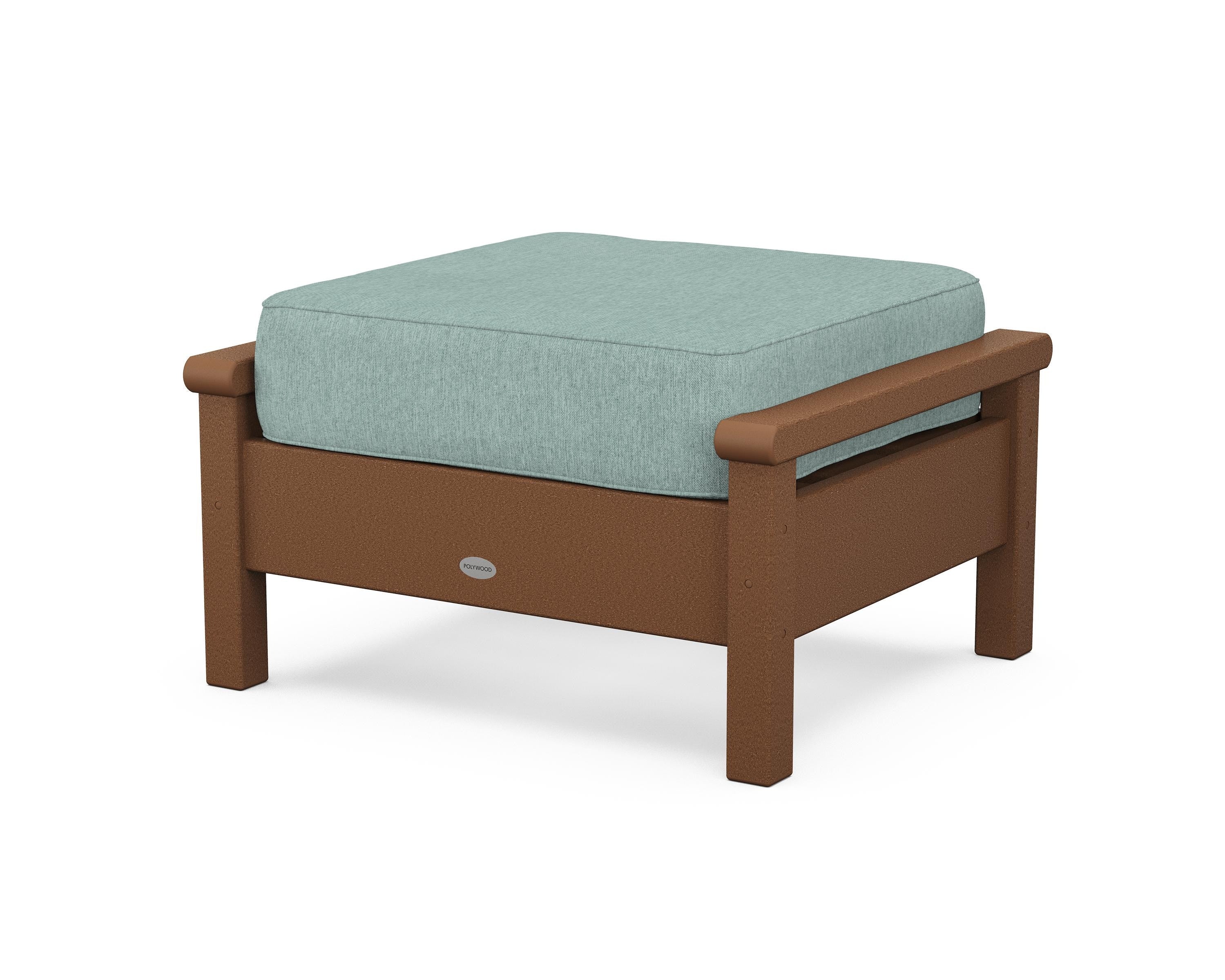 POLYWOOD® Harbour Deep Seating Ottoman in Teak / Glacier Spa