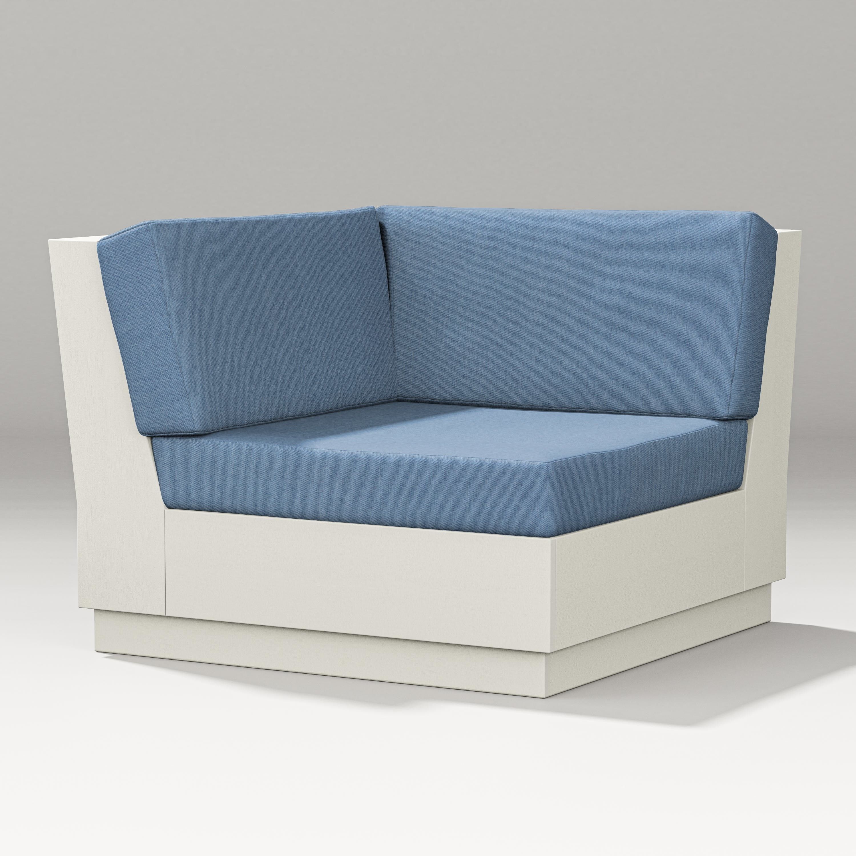 PW Designer Series Elevate Modular Corner Chair in Vintage White / Sky Blue