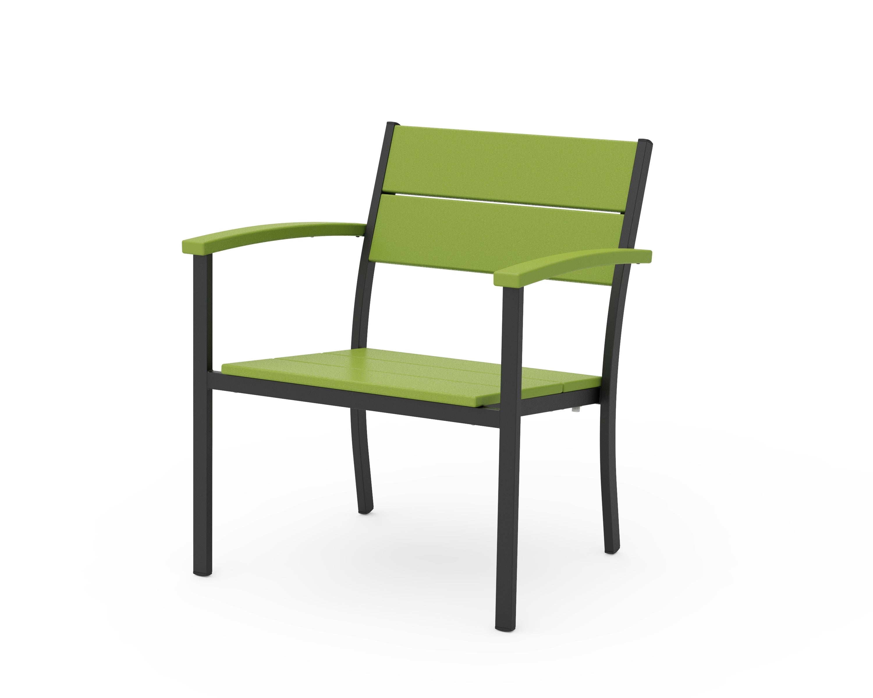 POLYWOOD® Main Street Stacking Lounge Arm Chair in Black / Lime