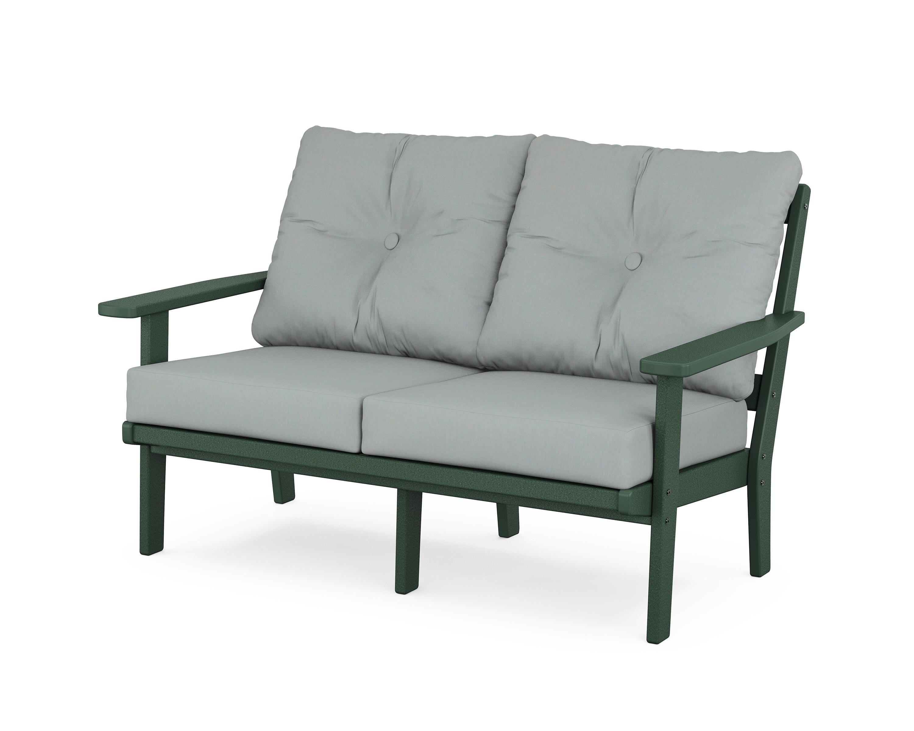 POLYWOOD® Oxford Deep Seating Loveseat in Green / Spa