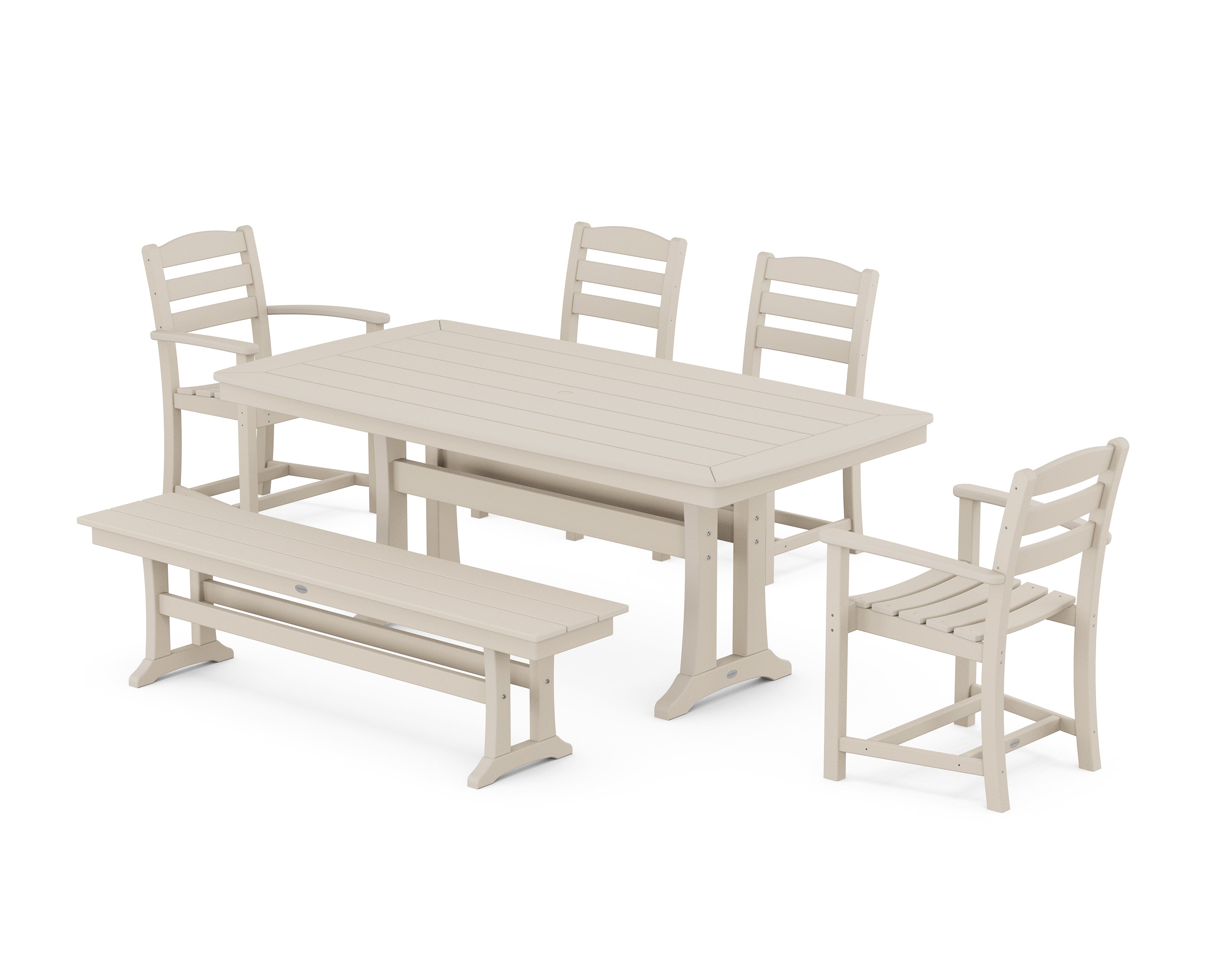 POLYWOOD® La Casa Cafe 6-Piece Dining Set with Trestle Legs in Sand