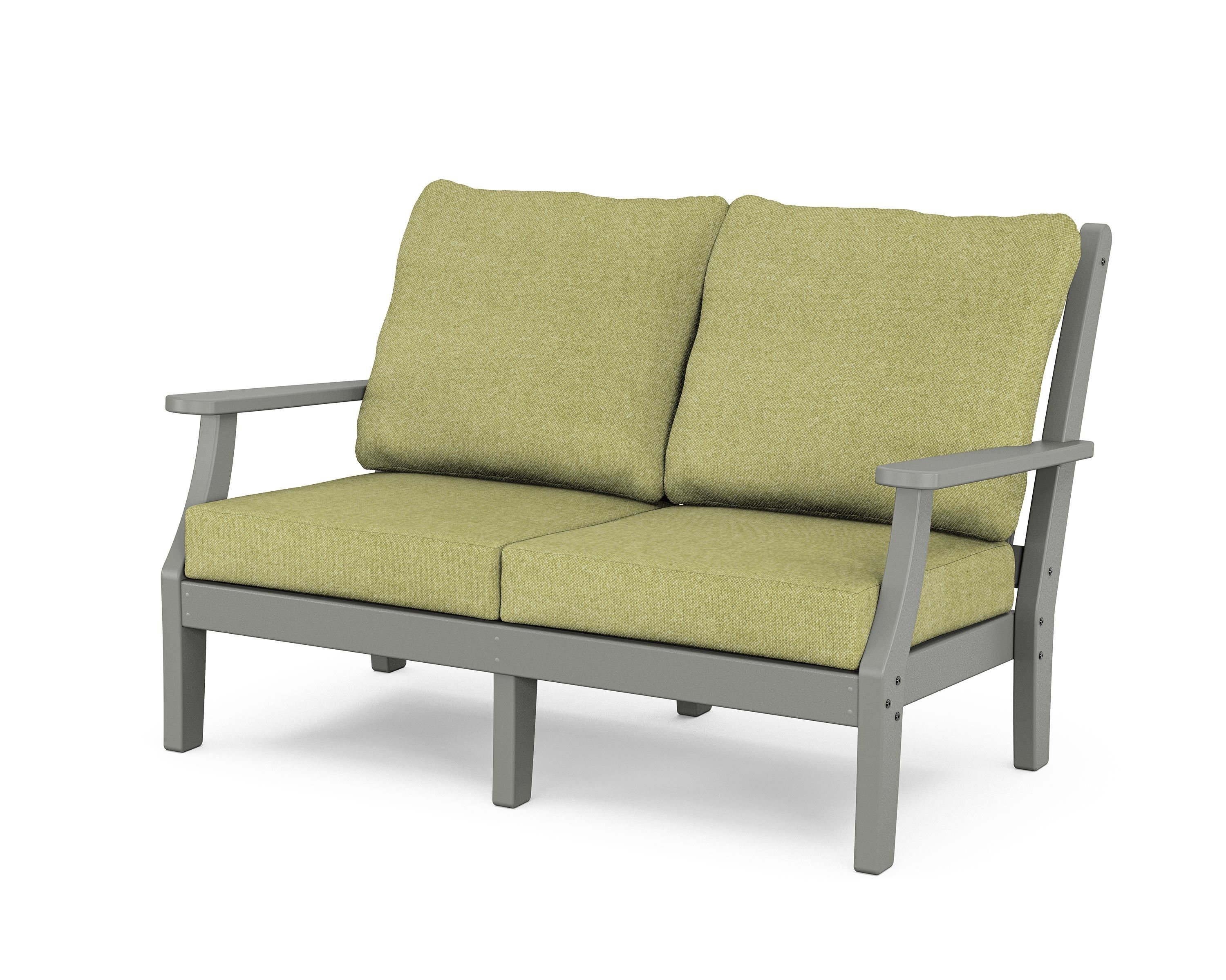Country Living Wovendale Deep Seating Loveseat in Slate Grey / Chartreuse Boucle