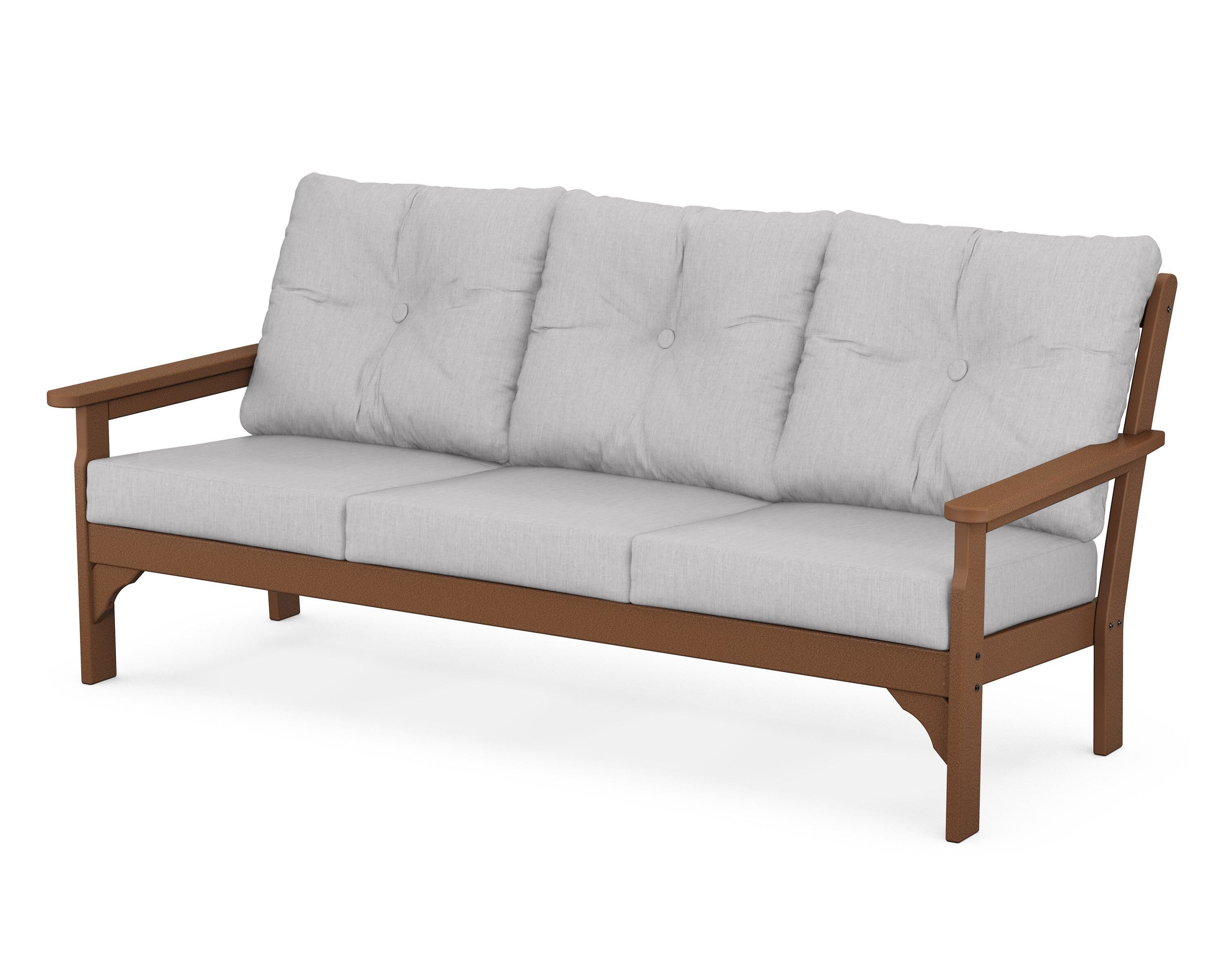 POLYWOOD® Vineyard Deep Seating Sofa in Teak / Granite