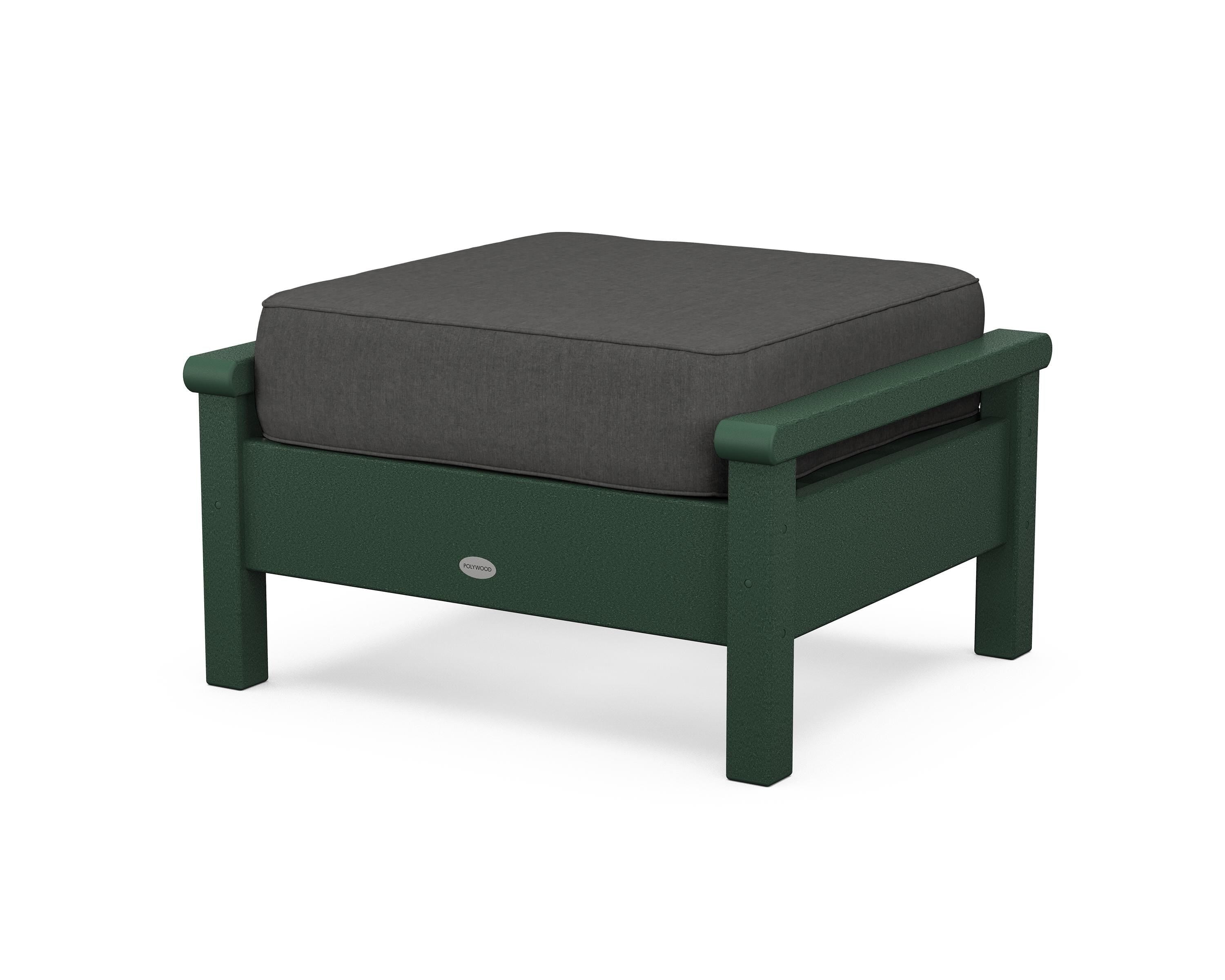 POLYWOOD® Harbour Deep Seating Ottoman in Green / Spectrum Carbon