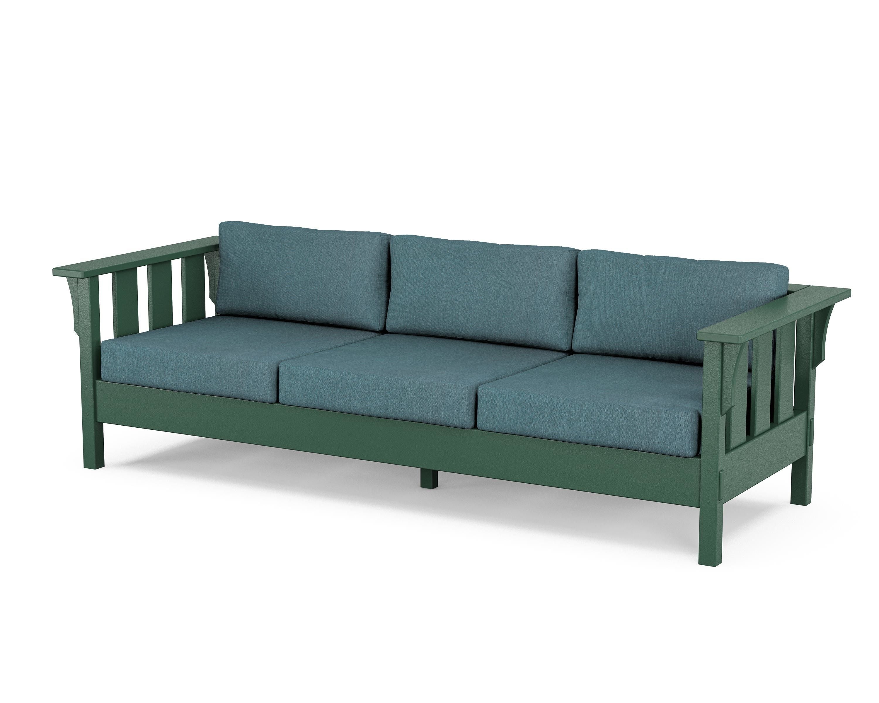 Martha Stewart by POLYWOOD® Acadia Deep Seating Sofa in Green / Ocean Teal