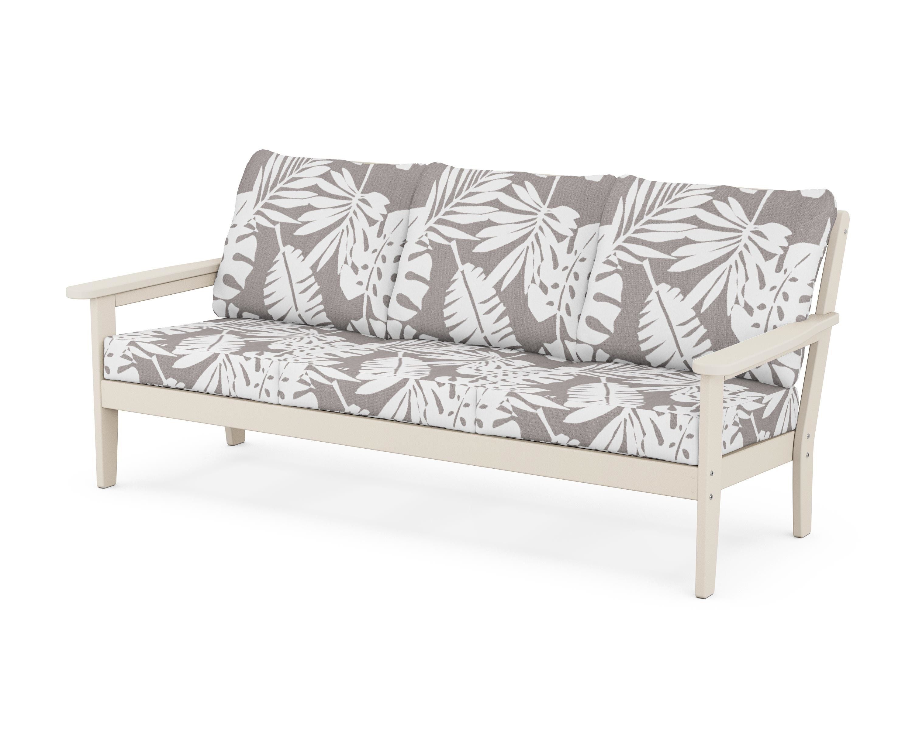 Country Living Cottage Deep Seating Sofa in Sand / Leaf Grey Mist