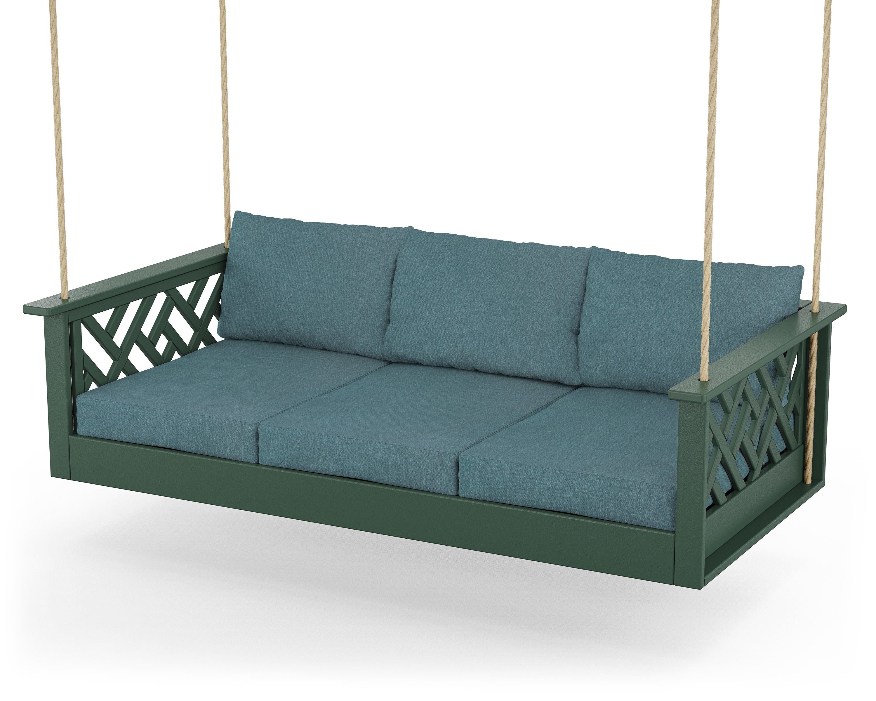 POLYWOOD® Chippendale Daybed Swing in Green / Ocean Teal
