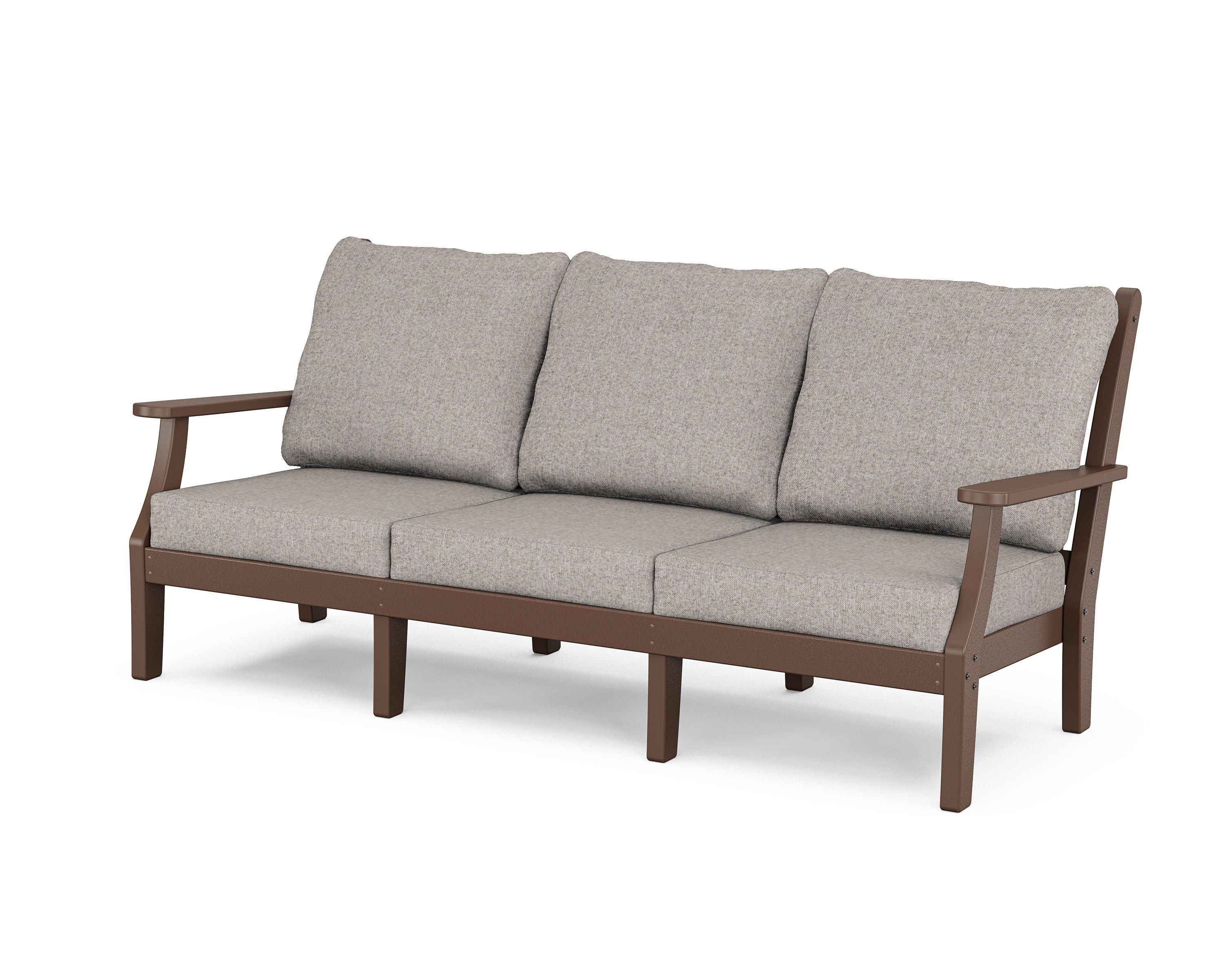 Country Living Wovendale Deep Seating Sofa in Mahogany / Weathered Tweed