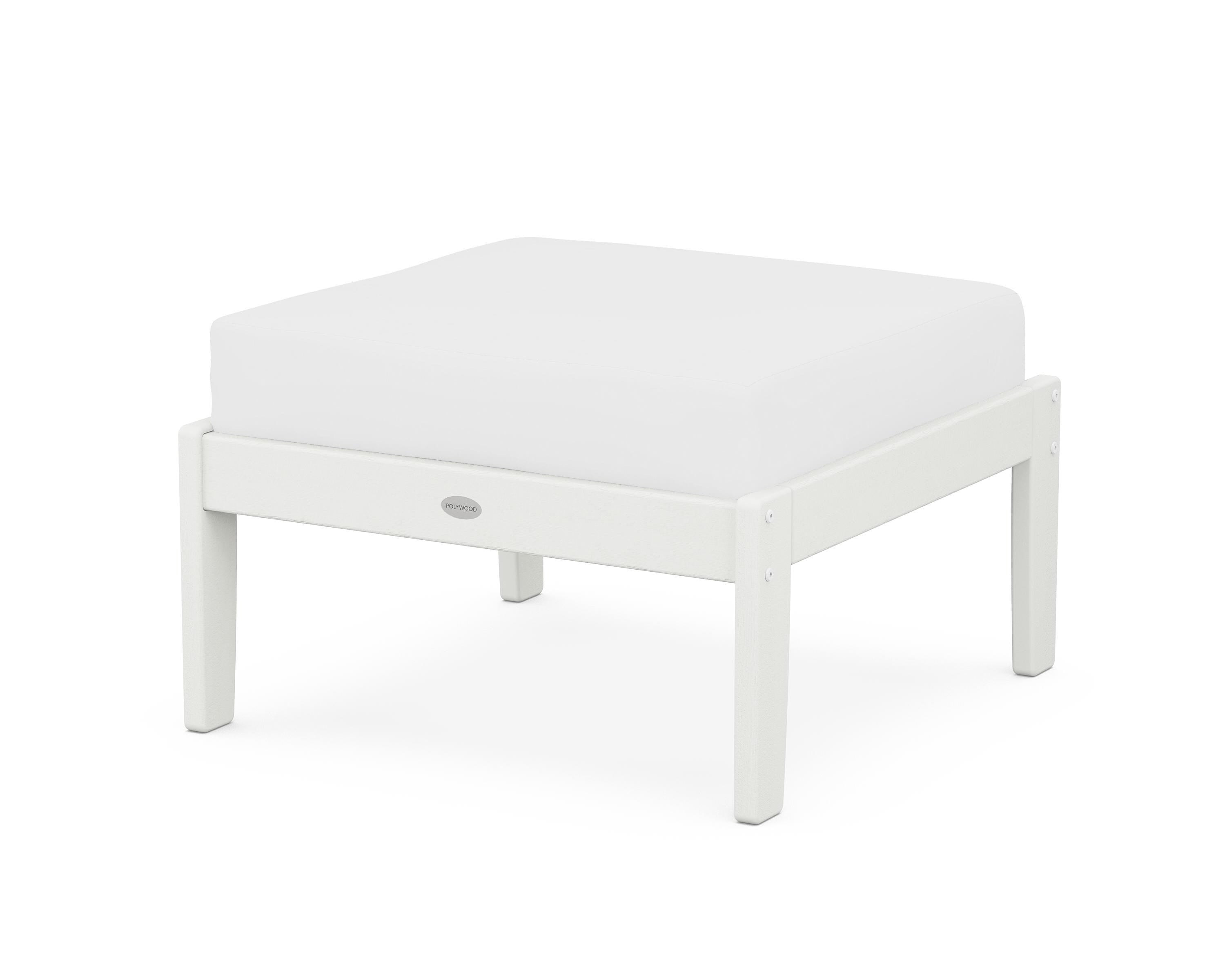POLYWOOD® Braxton Deep Seating Ottoman in Vintage White / Natural