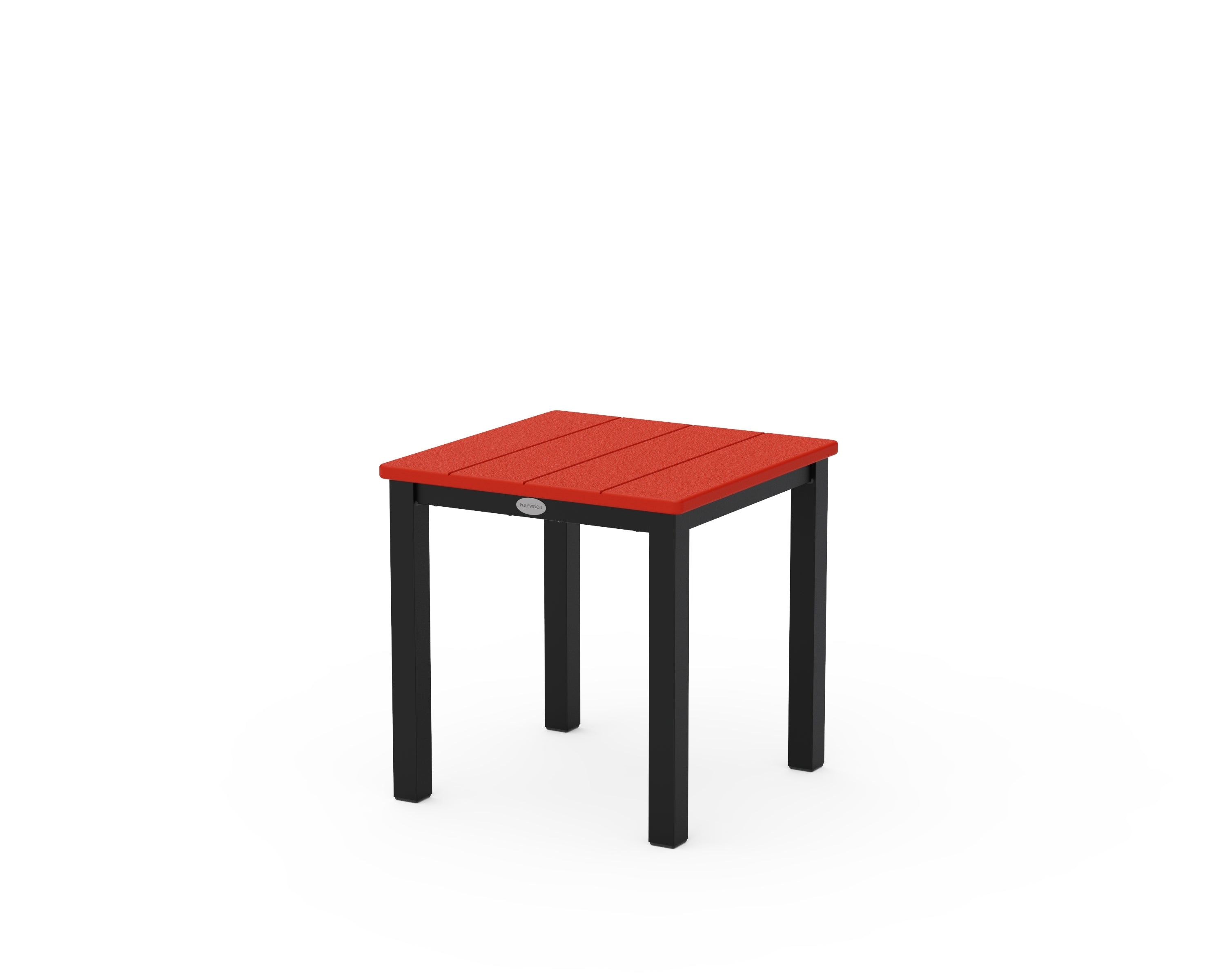 POLYWOOD® Main Street 18" Side Table in Black / Sunset Red