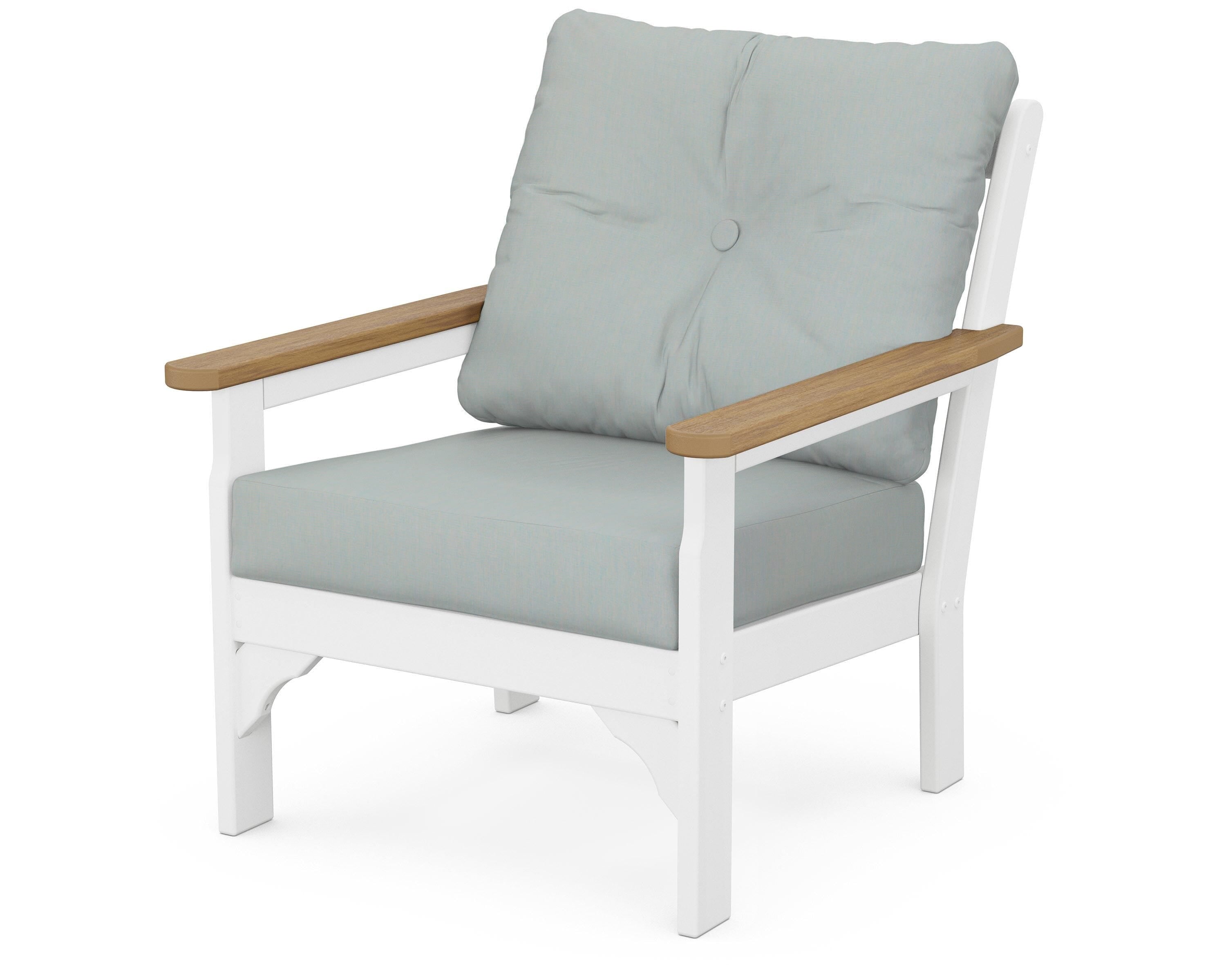 POLYWOOD® Vineyard Deep Seating Chair in White / Natural / Spa