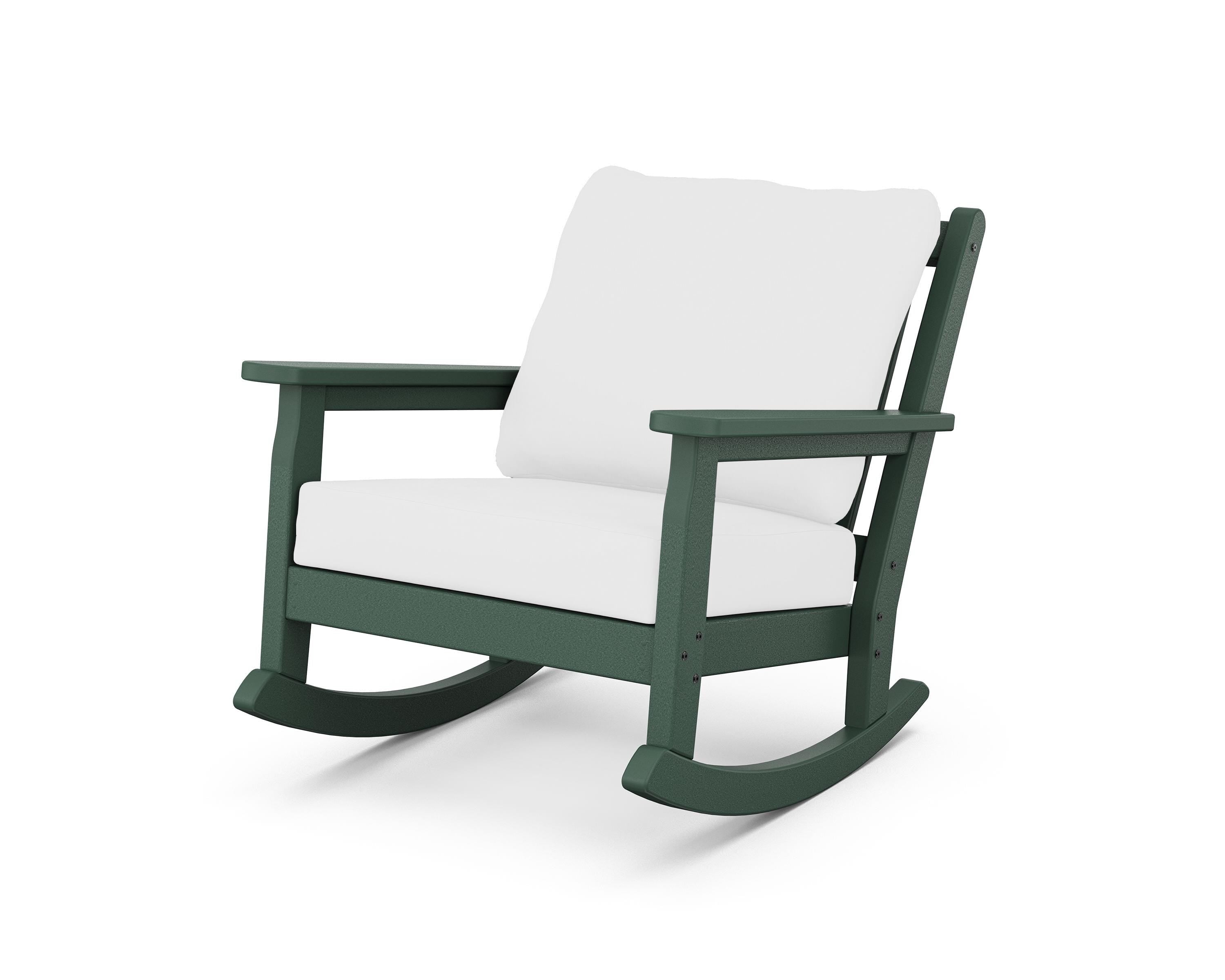 POLYWOOD® Chippendale Deep Seating Rocking Chair in Green / Natural