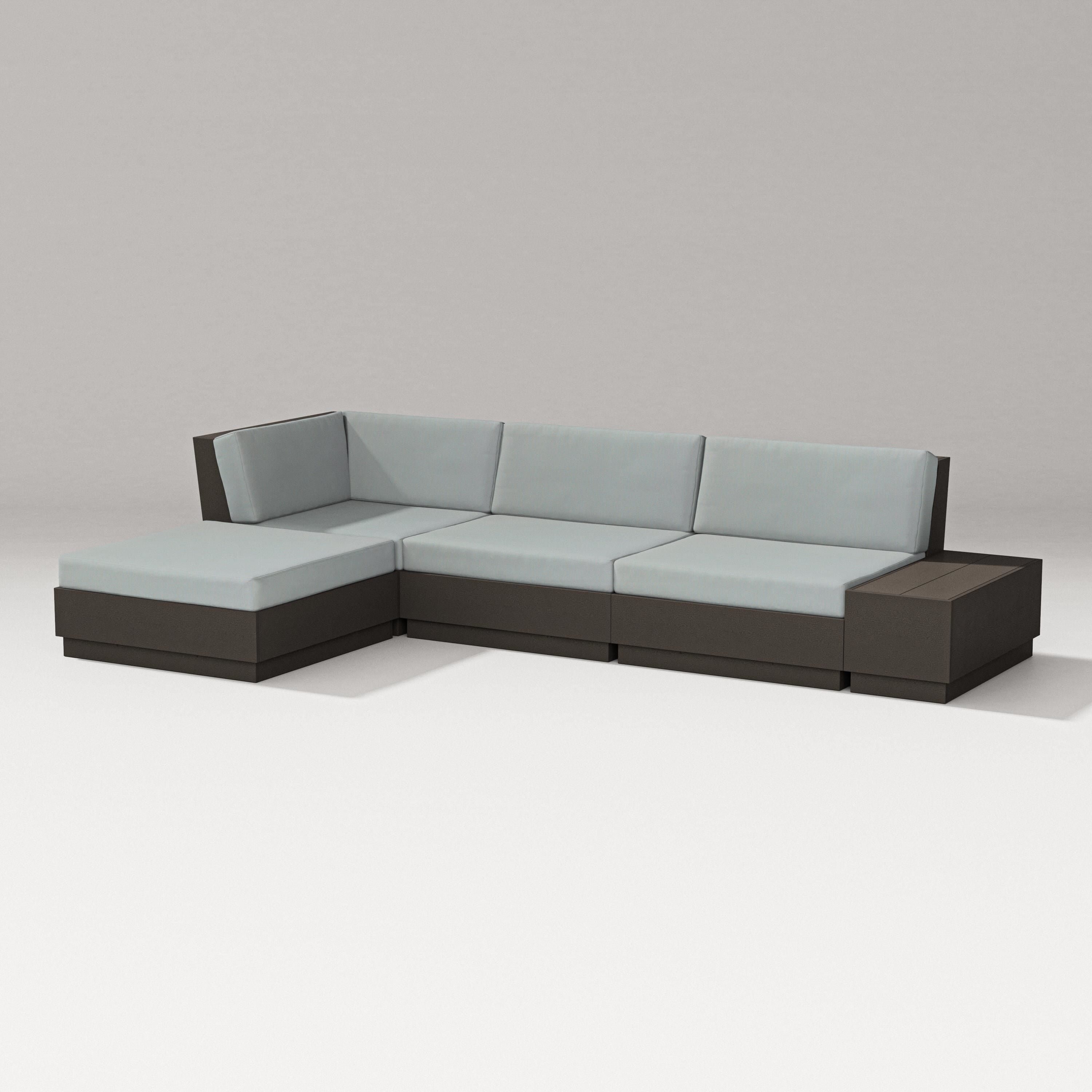PW Designer Series Elevate Chaise Sectional in Vintage Coffee / Spa