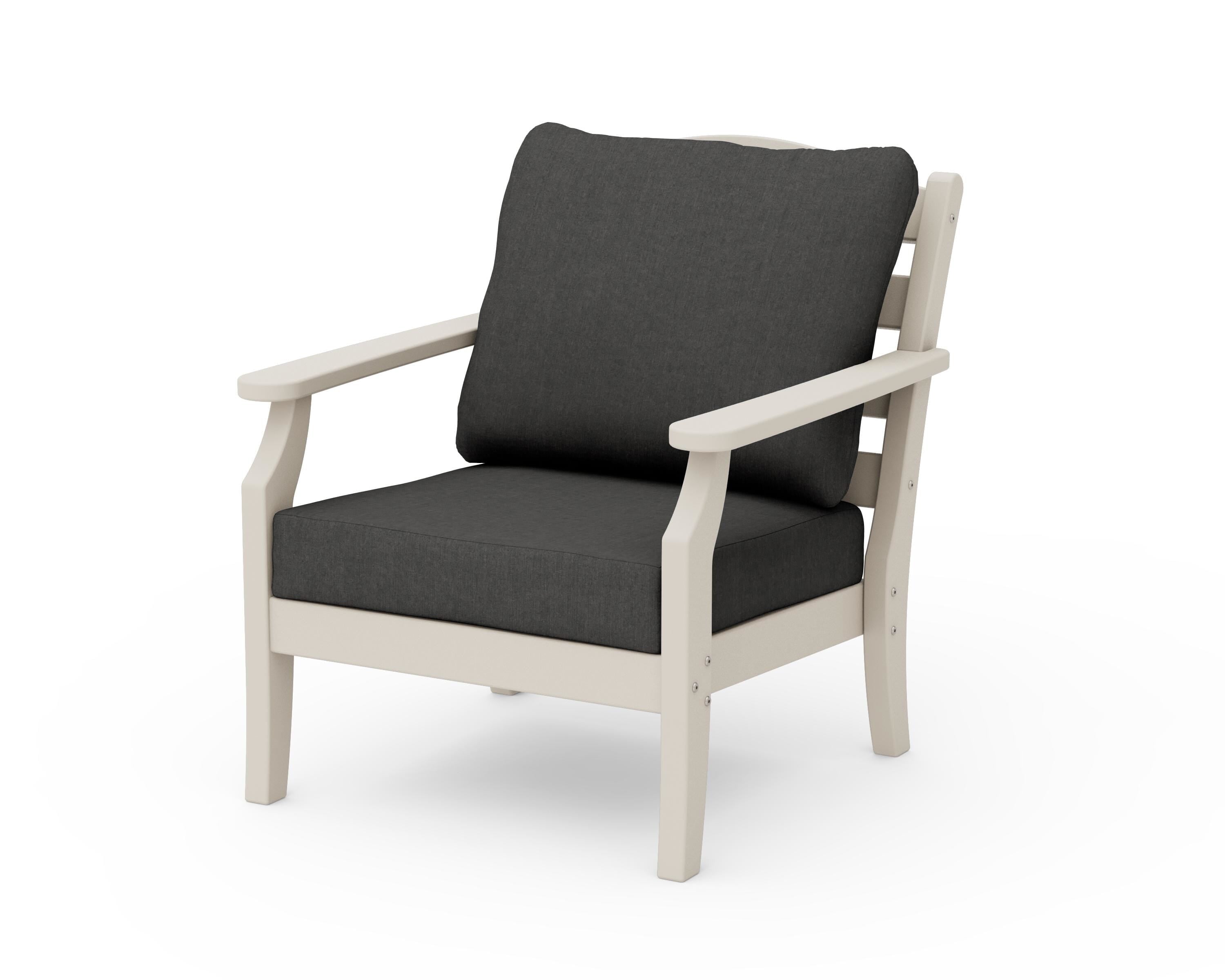Draper James™ by POLYWOOD® Savannah Deep Seating Chair in Sand / Spectrum Carbon