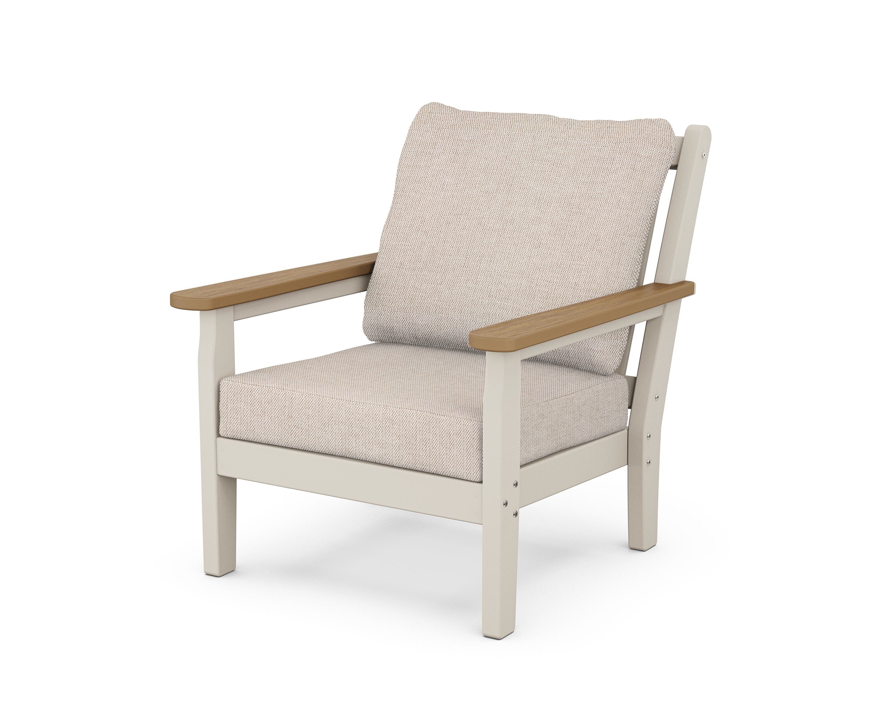 POLYWOOD® Chippendale Deep Seating Chair in Sand / Natural / Blend Linen