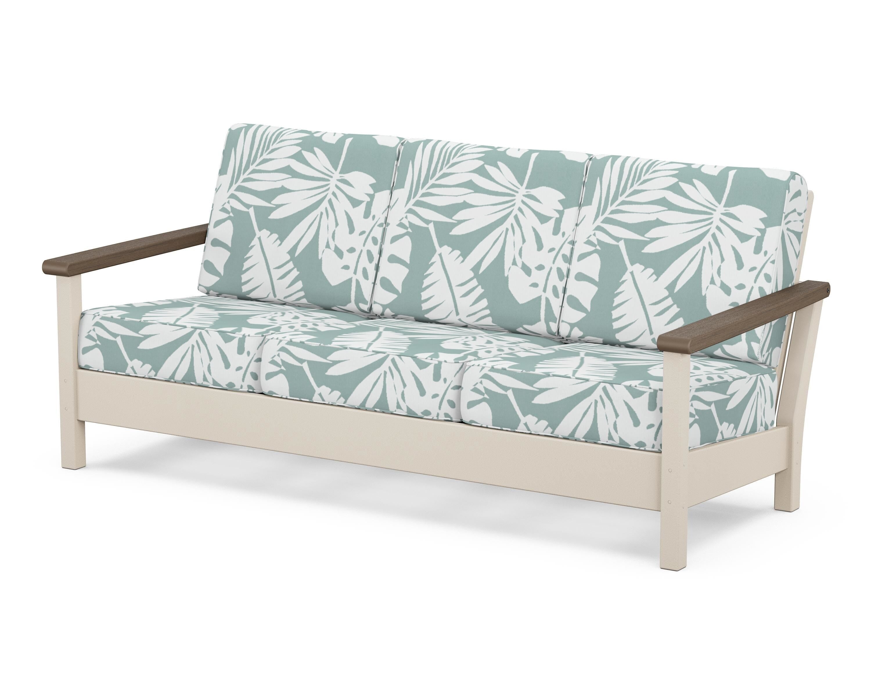 POLYWOOD® Harbour Deep Seating Sofa in Sand / Kona / Leaf Glacier Spa