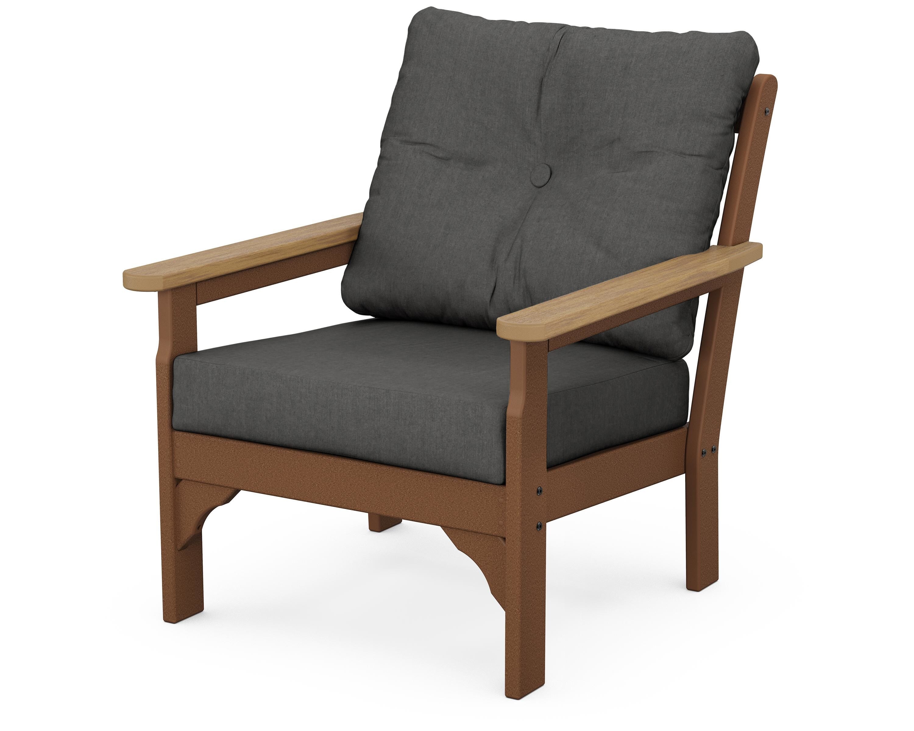 POLYWOOD® Vineyard Deep Seating Chair in Teak / Natural / Spectrum Carbon