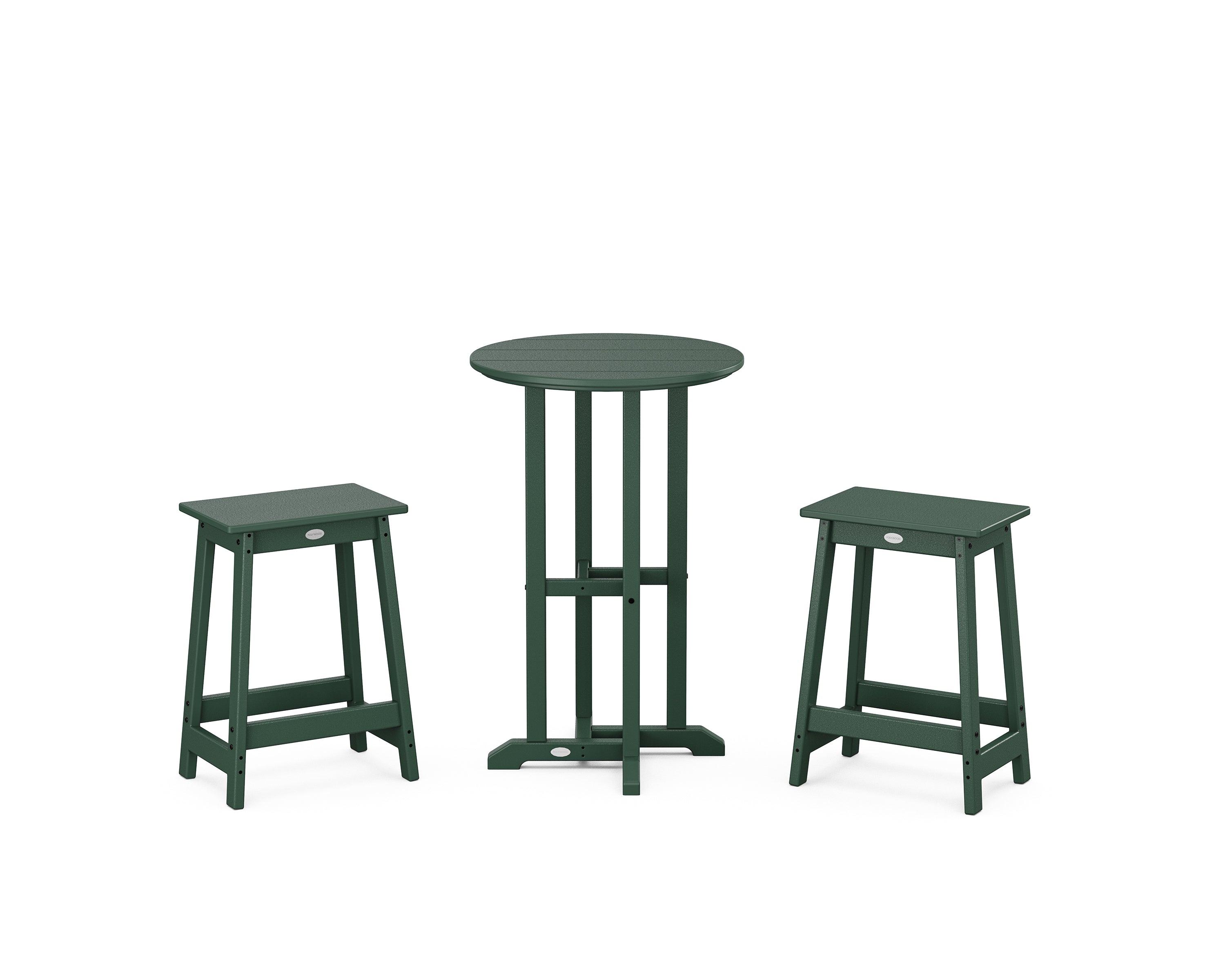 POLYWOOD® Modern Studio Counter Stool 3-Piece Bistro Set in Green