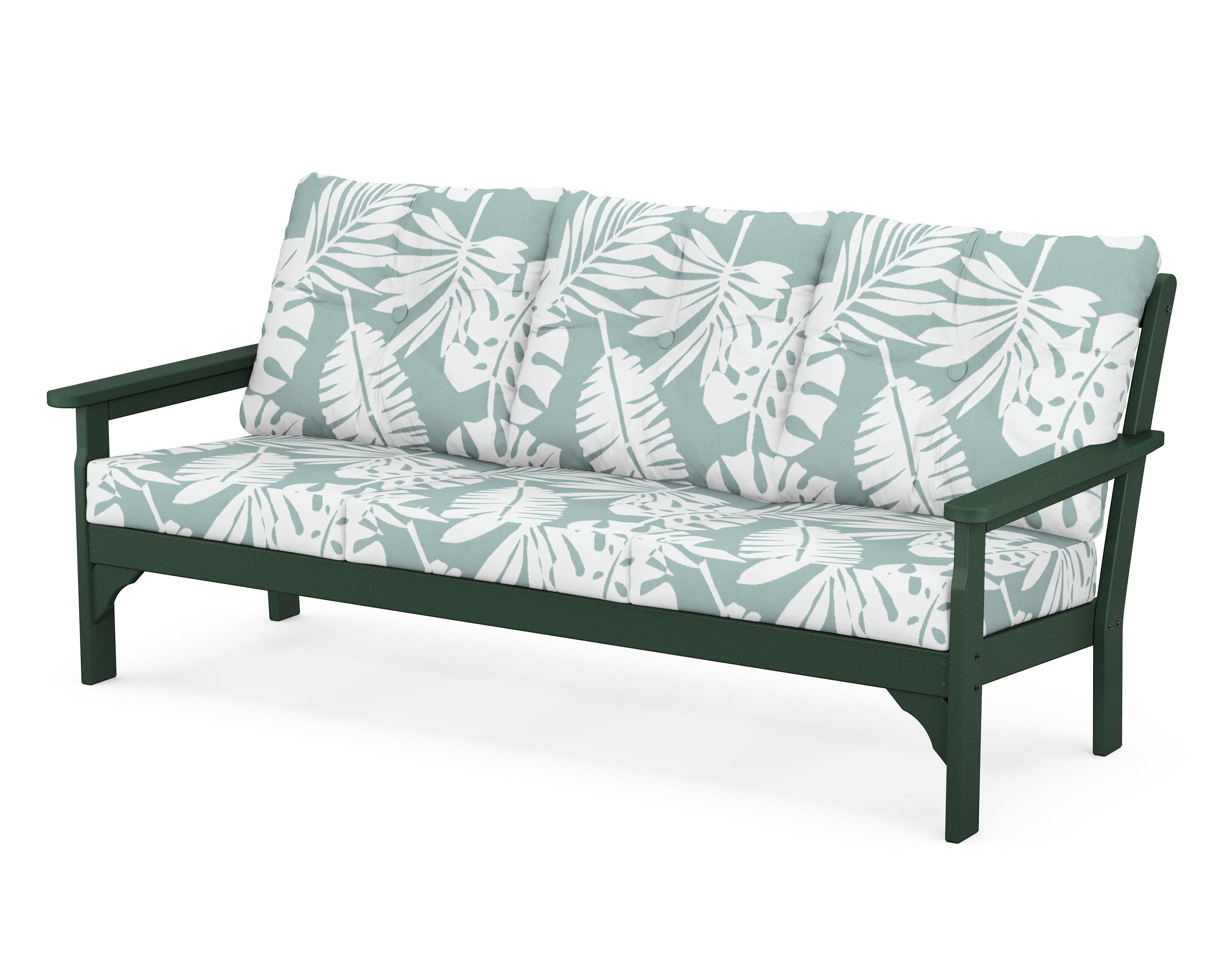 POLYWOOD® Vineyard Deep Seating Sofa in Green / Leaf Glacier Spa
