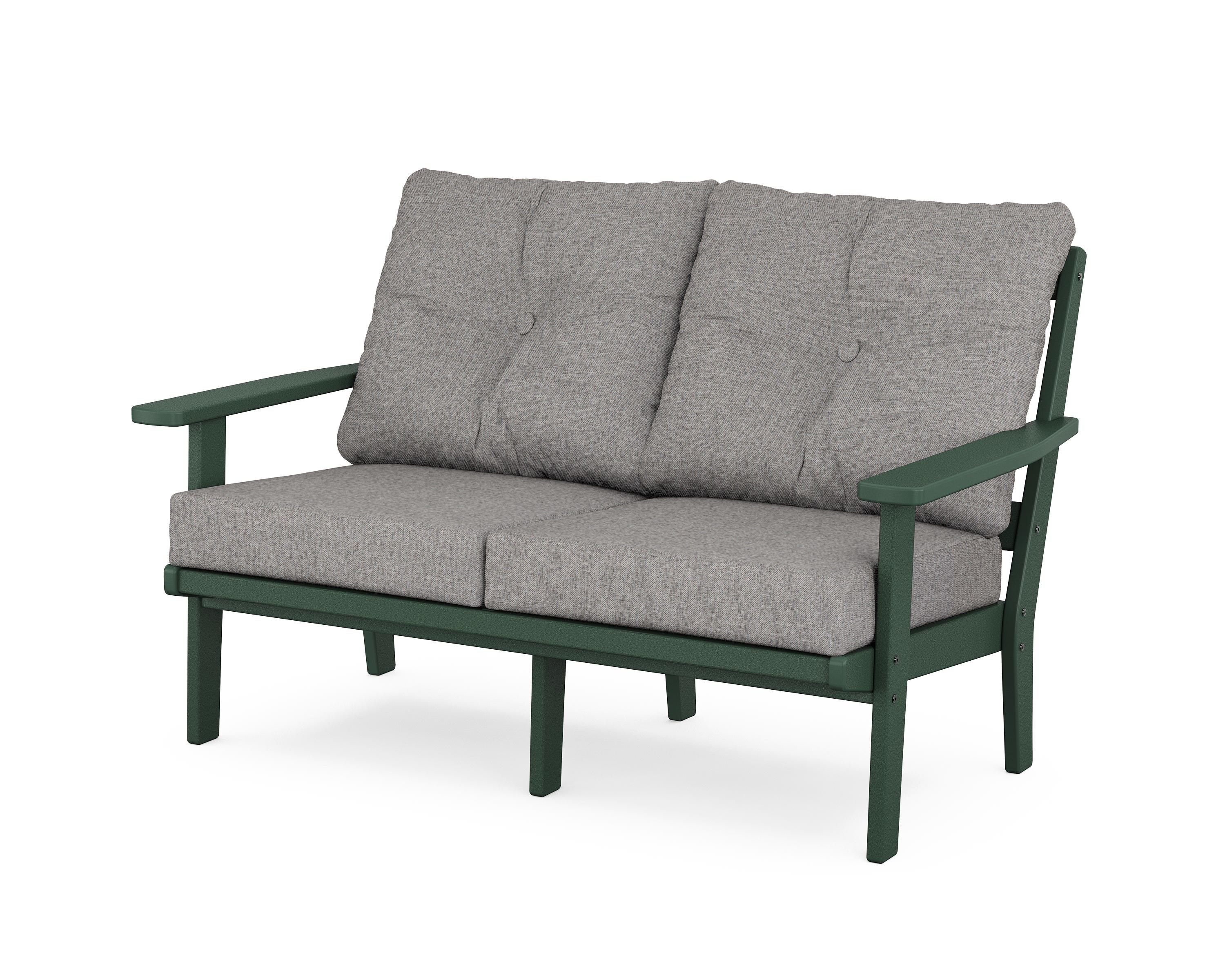 POLYWOOD® Prairie Deep Seating Loveseat in Green / Grey Mist