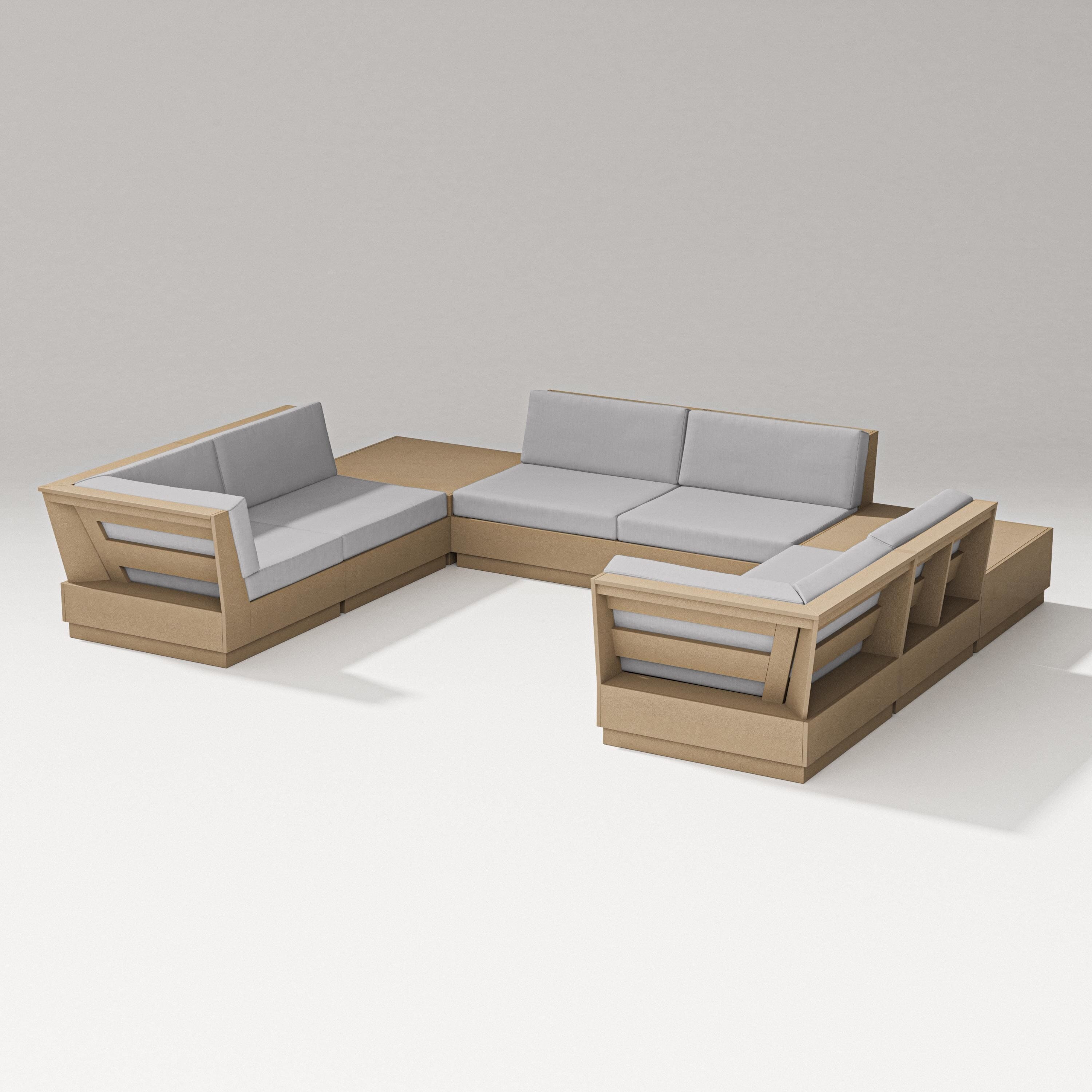 PW Designer Series Elevate 8-Piece U-Shaped Sectional in Vintage Sahara / Granite