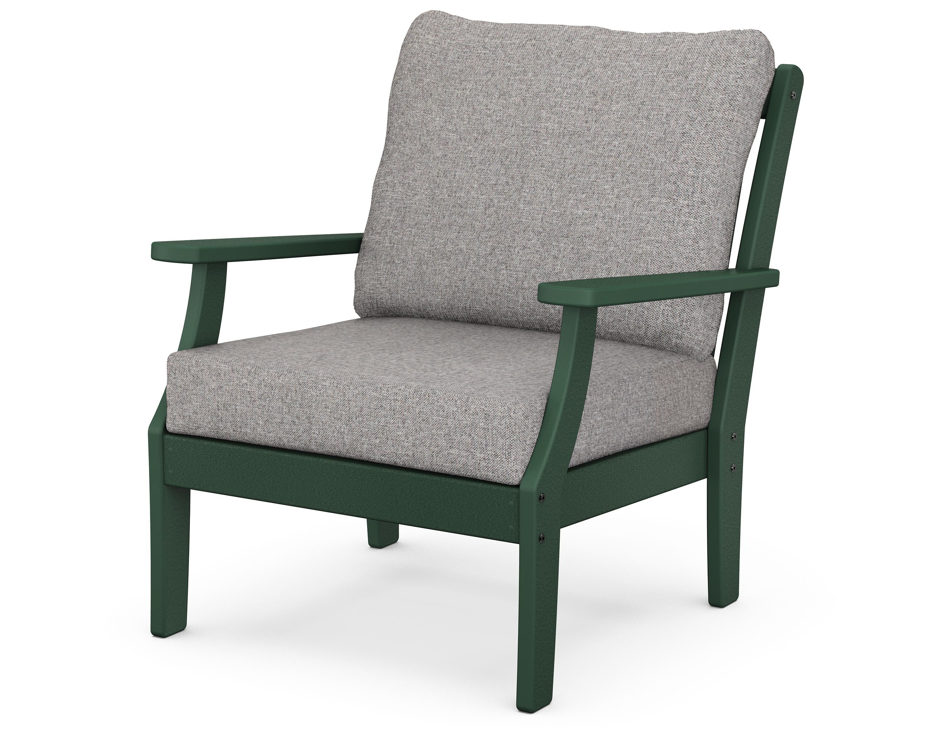 POLYWOOD® Braxton Deep Seating Chair in Green / Grey Mist