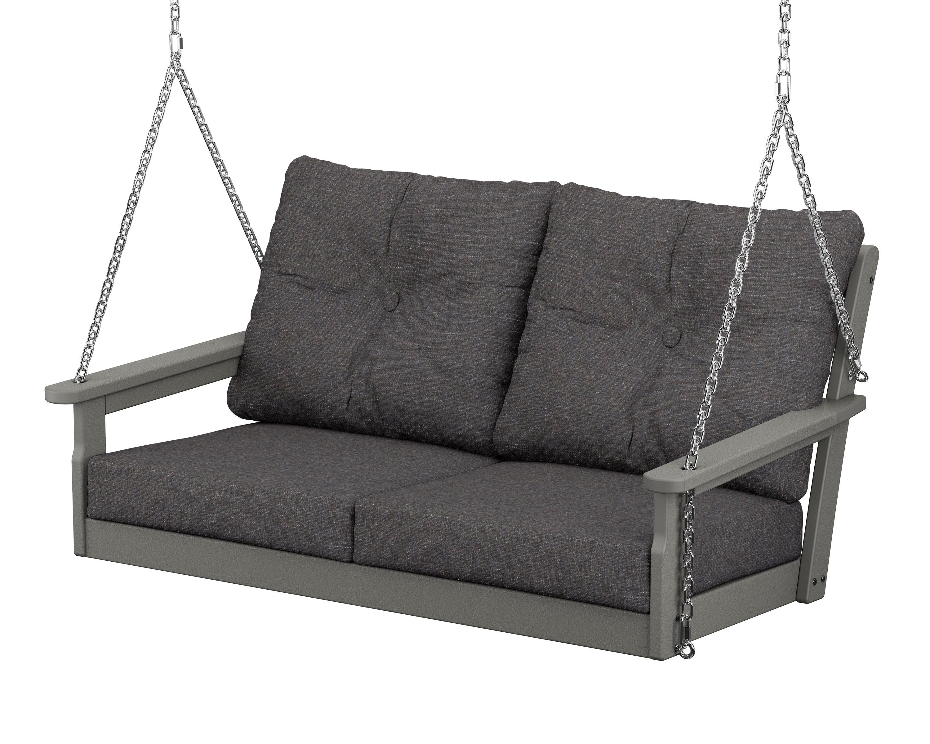 POLYWOOD® Vineyard Deep Seating Swing in Slate Grey / Ash Charcoal