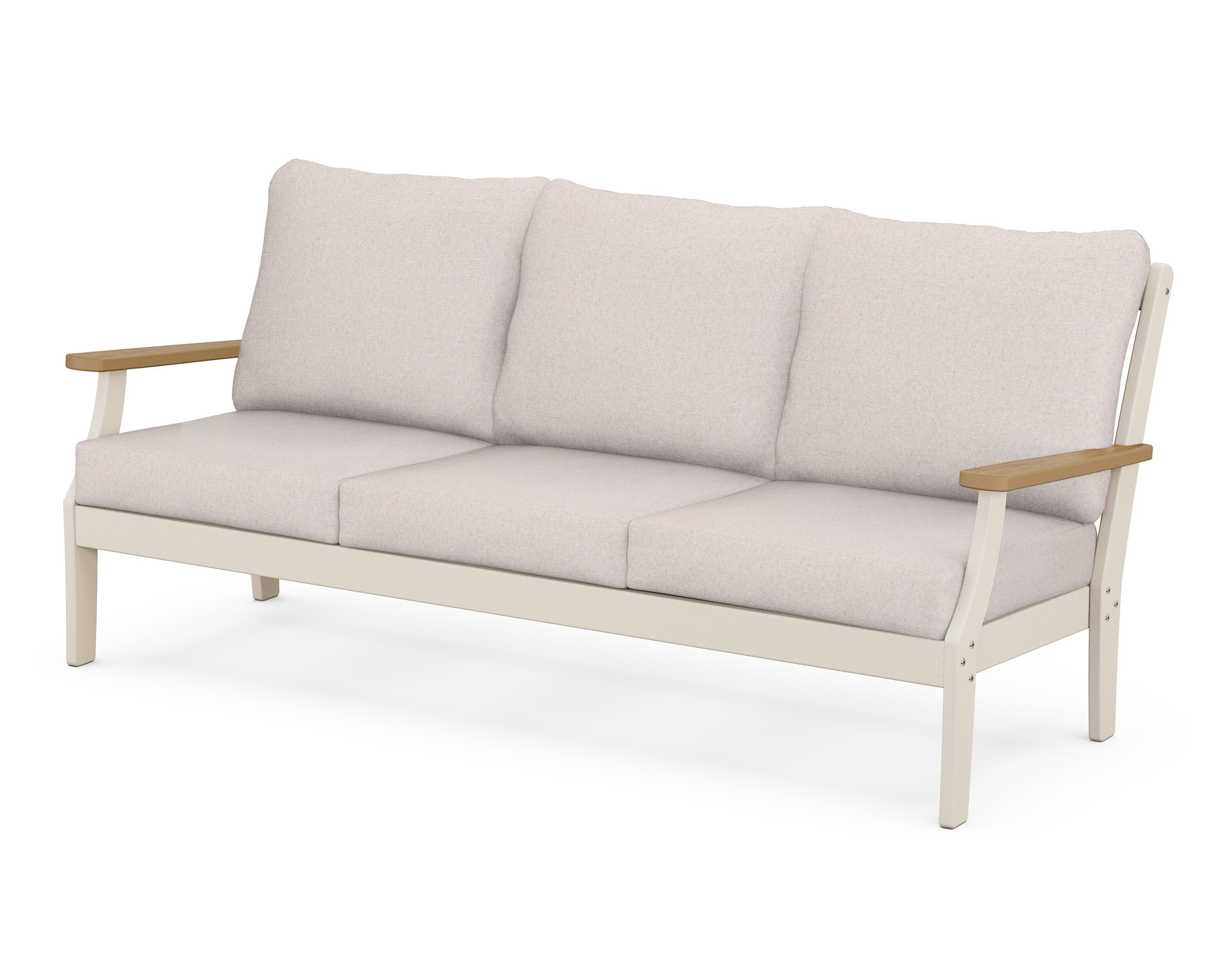 POLYWOOD® Braxton Deep Seating Sofa in Sand / Natural / Dune Burlap