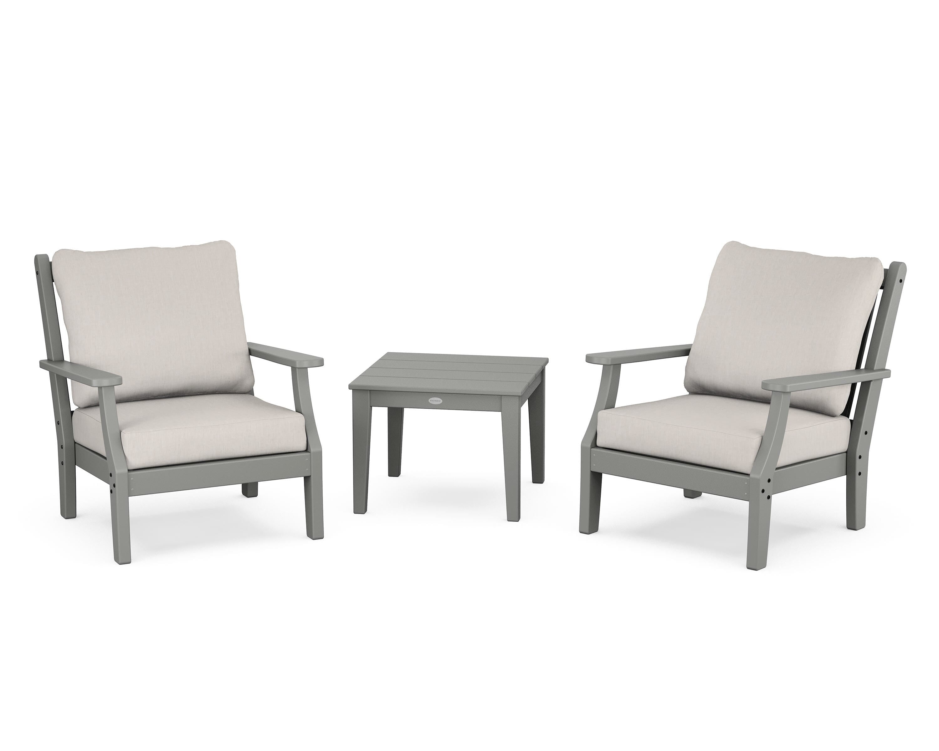 Country Living Wovendale 3-Piece Deep Seating Set in Slate Grey / Cast Ash