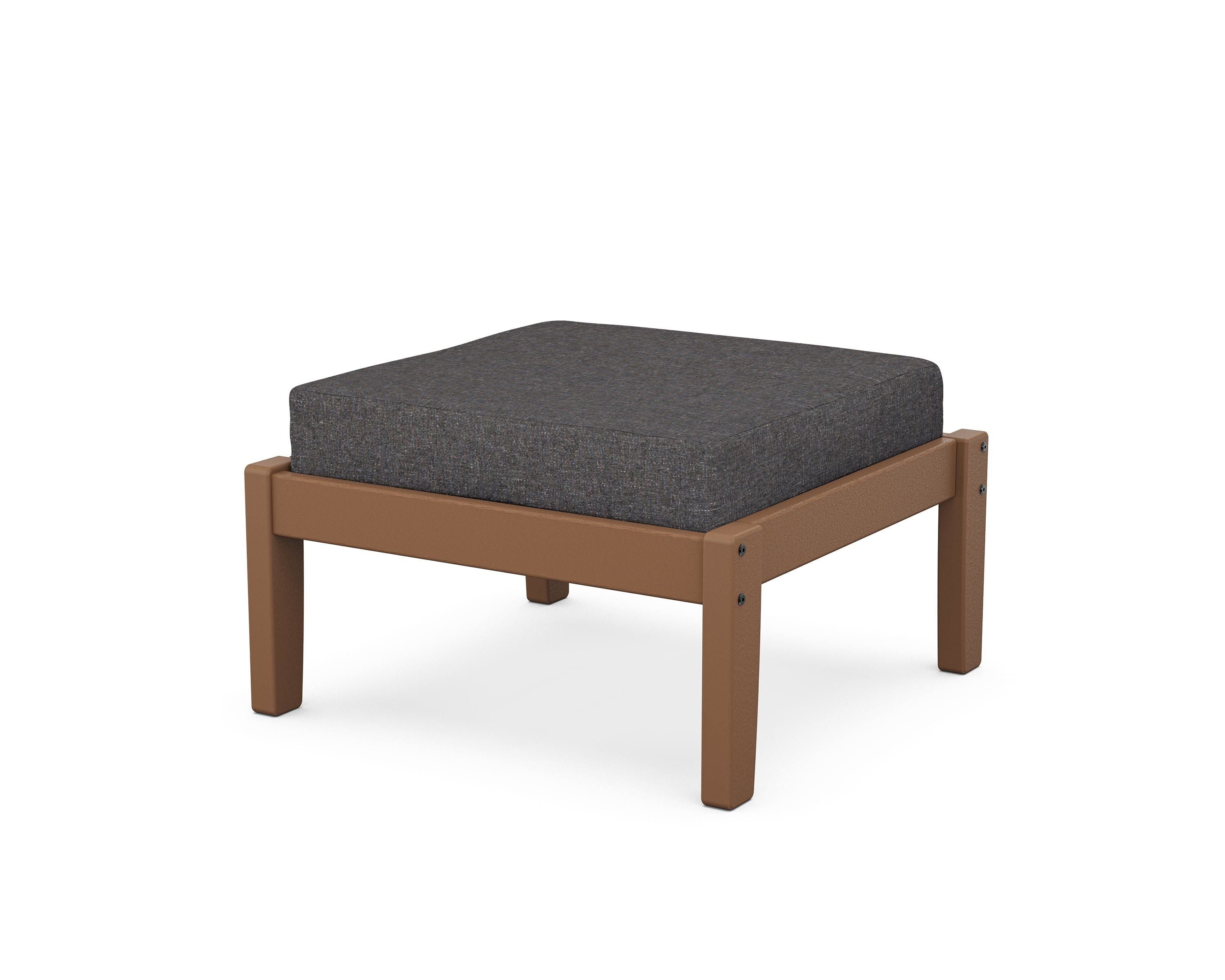 Unbranded Deep Seating Ottoman in Teak / Ash Charcoal
