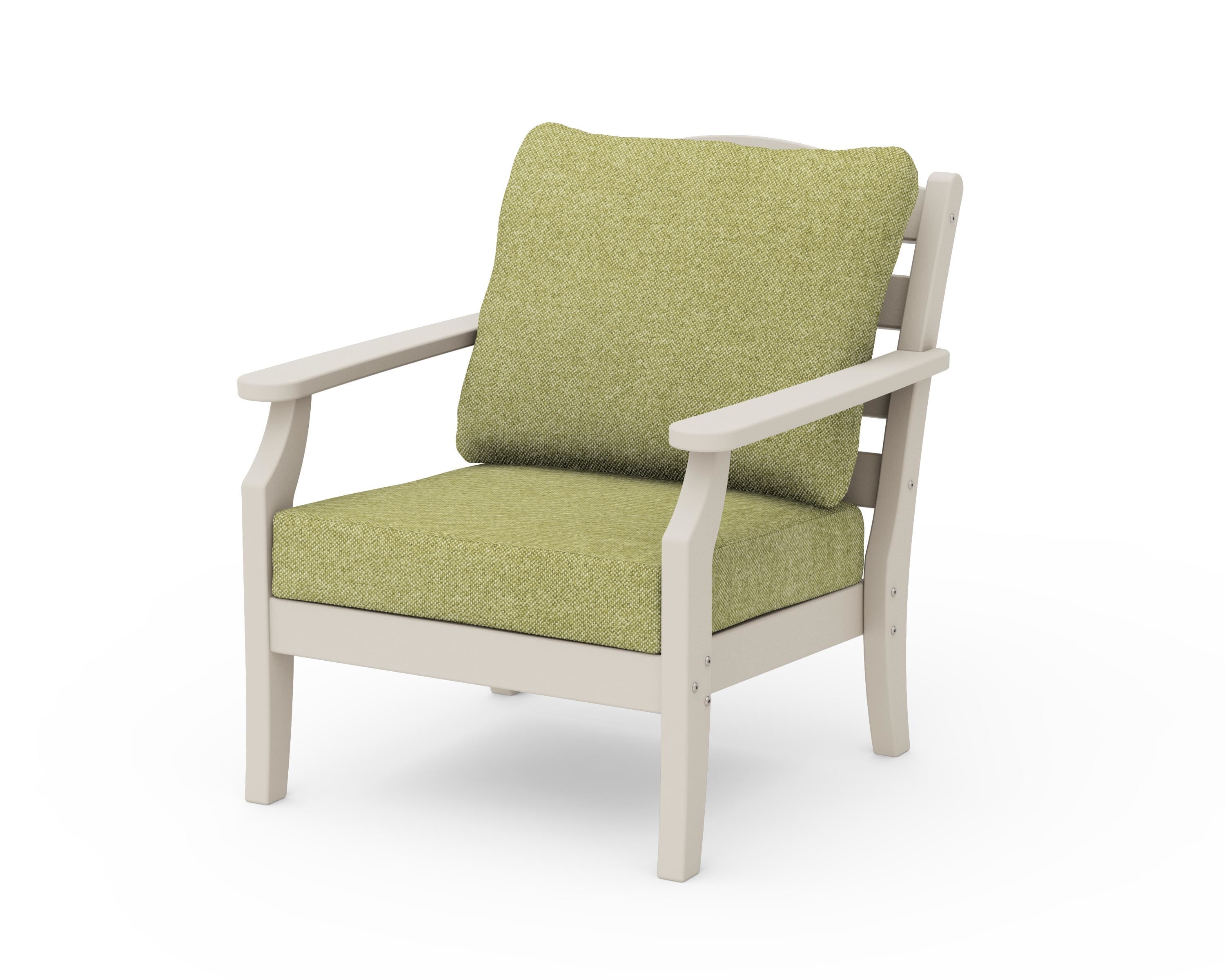 Draper James™ by POLYWOOD® Savannah Deep Seating Chair in Sand / Chartreuse Boucle