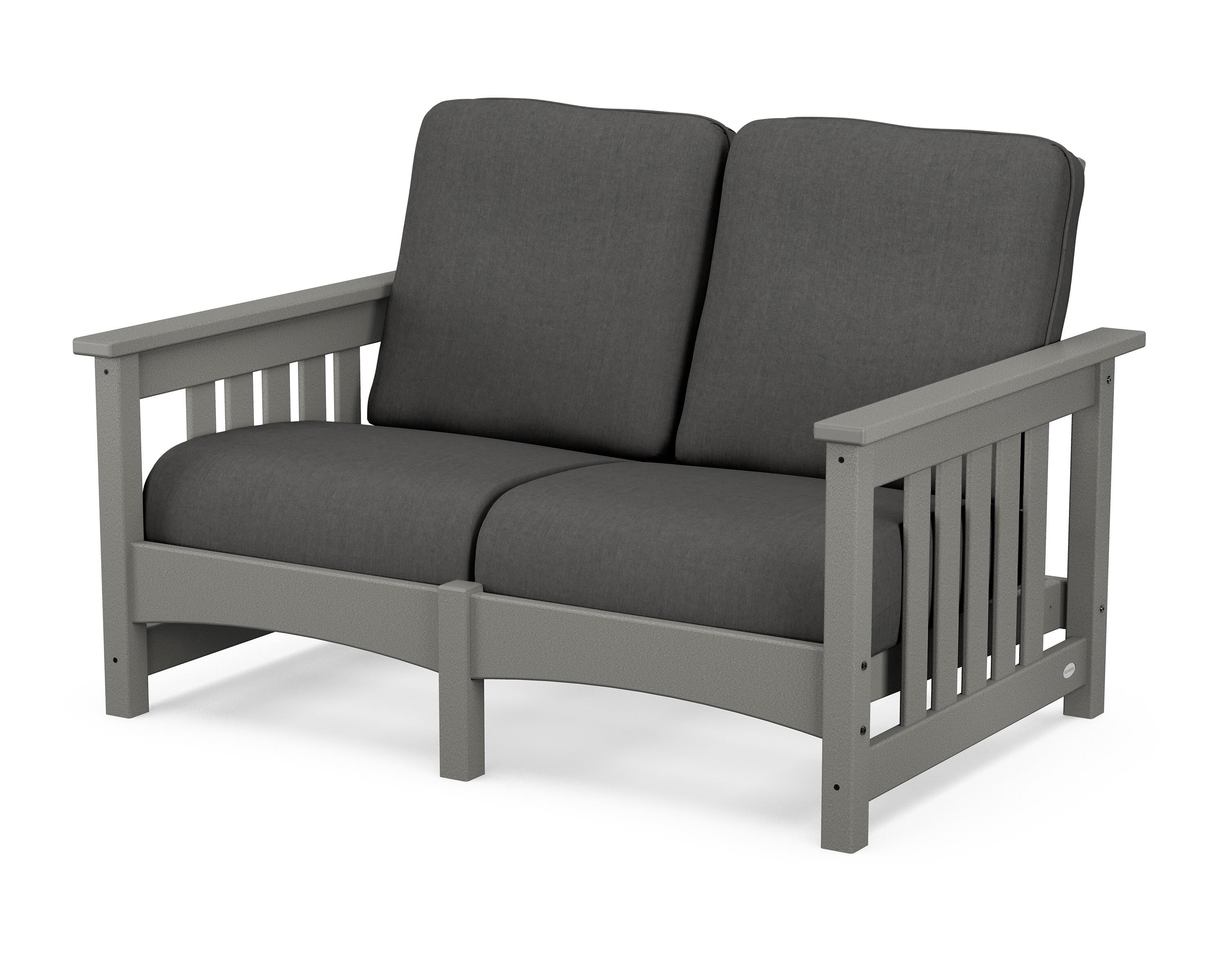 POLYWOOD® Club Mission Loveseat in Slate Grey / Spectrum Carbon