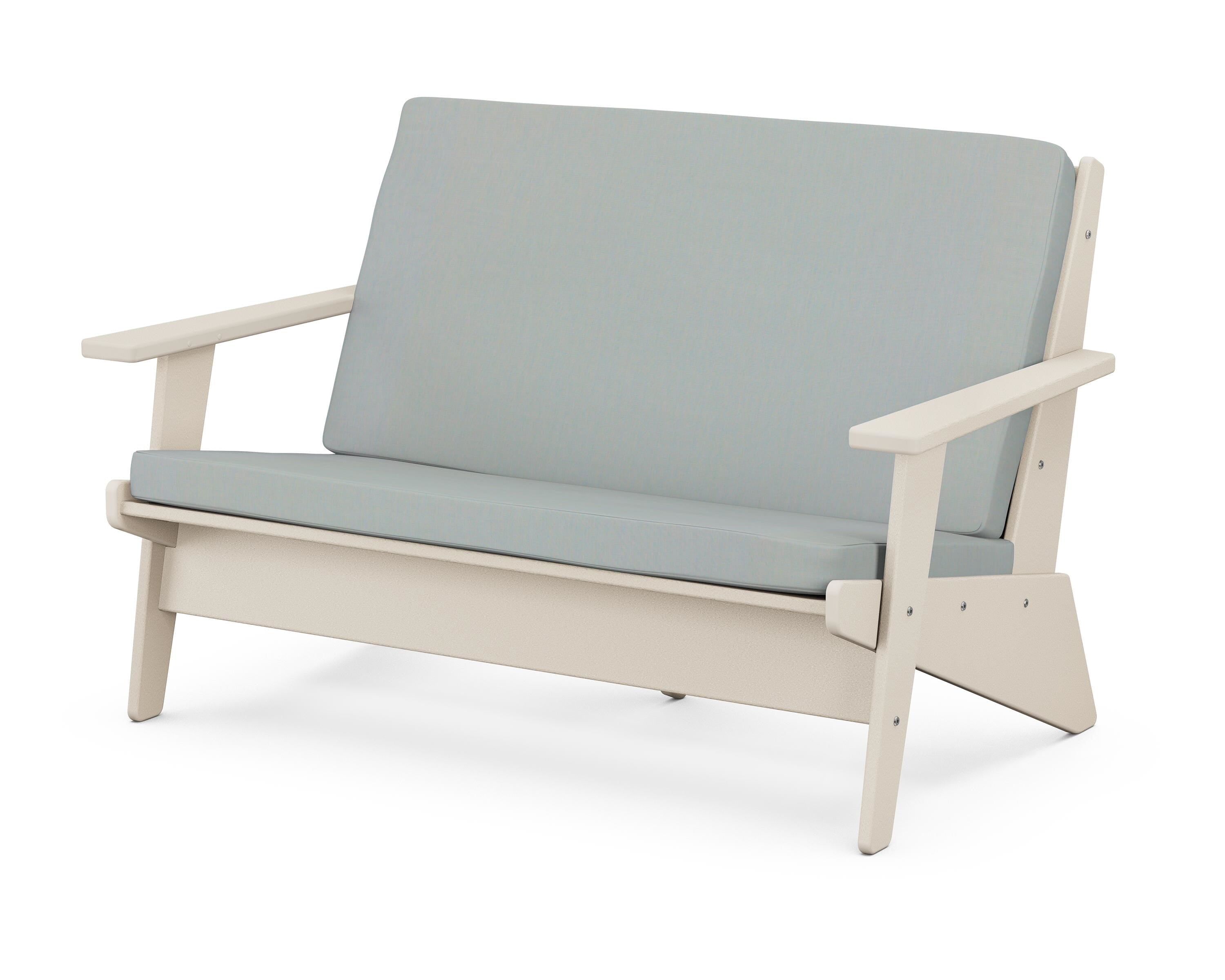 POLYWOOD® Riviera Modern Lounge Loveseat in Sand / Spa