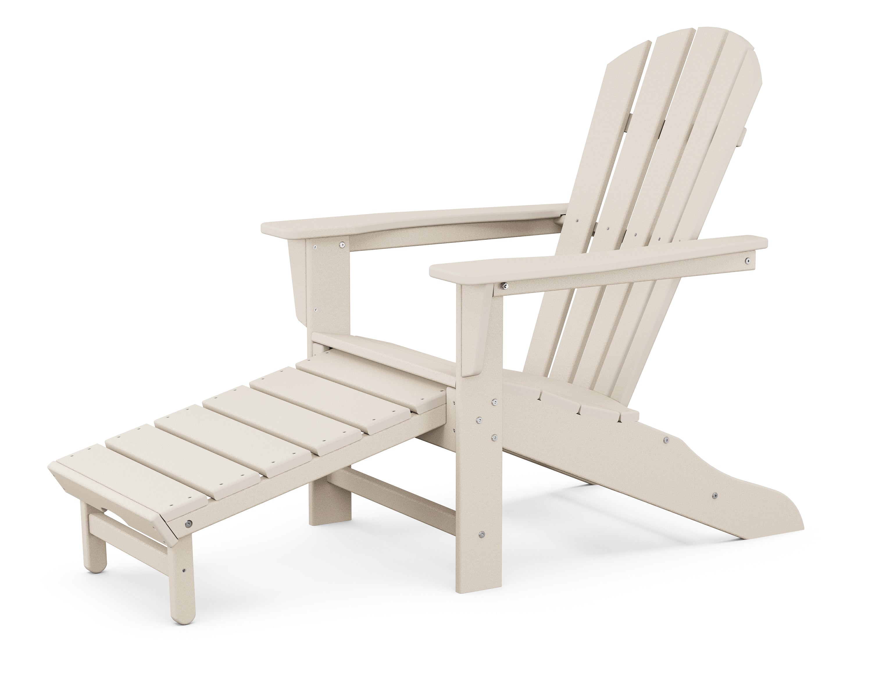 POLYWOOD® Palm Coast Ultimate Adirondack with Hideaway Ottoman in Sand