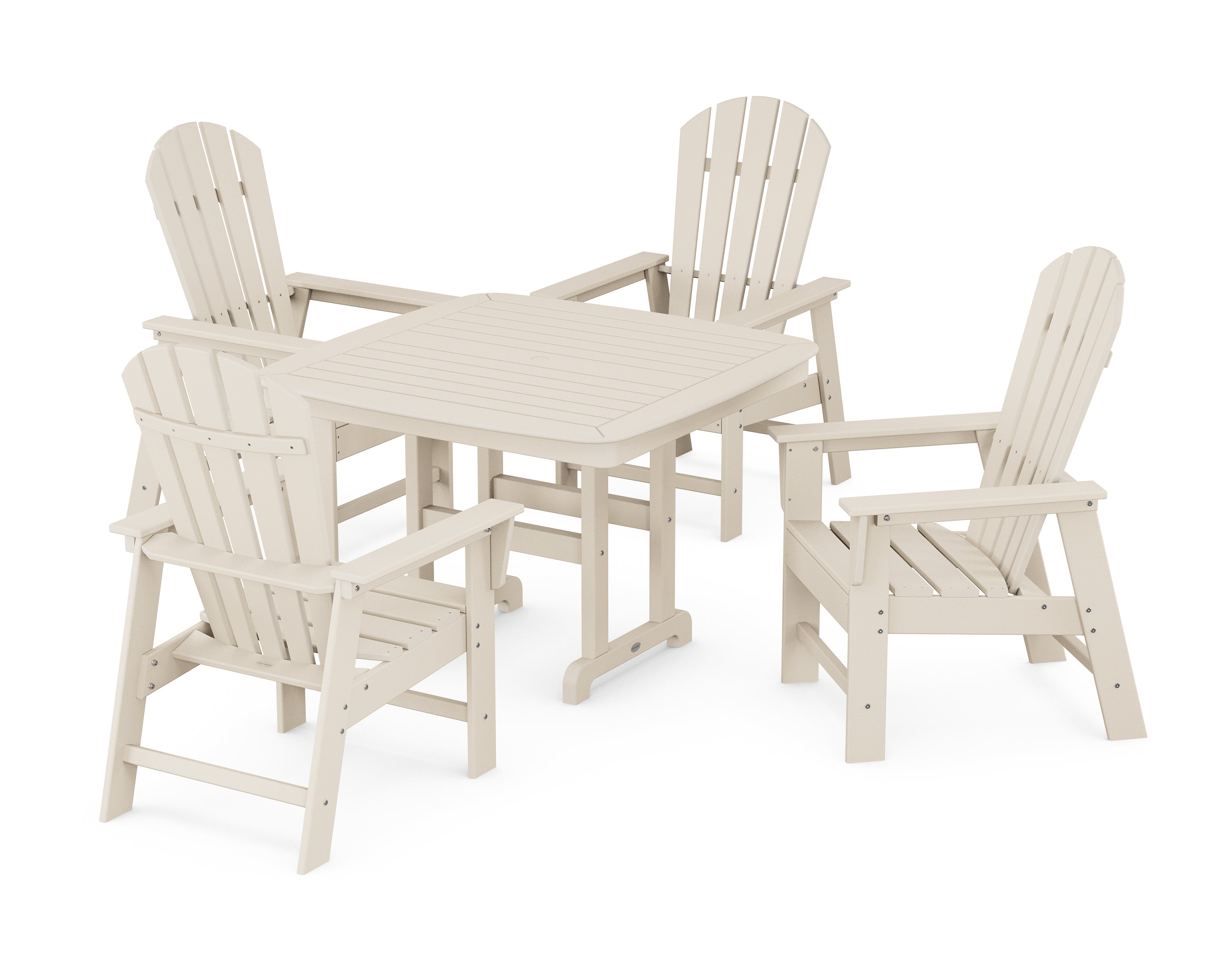 POLYWOOD® South Beach 5-Piece Dining Set with Trestle Legs in Sand