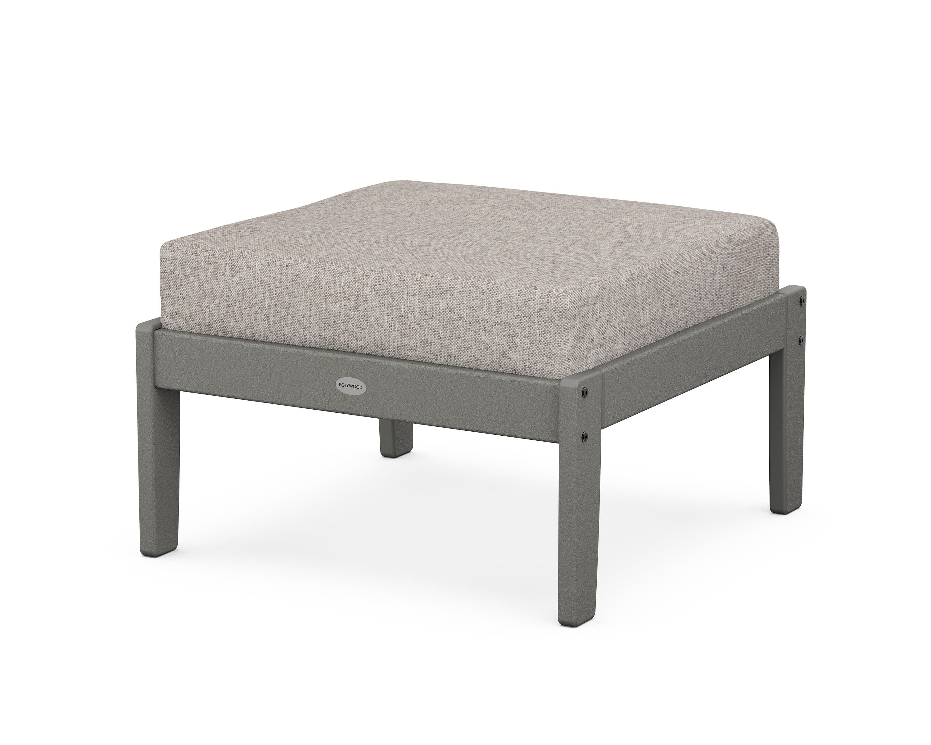 POLYWOOD® Braxton Deep Seating Ottoman in Slate Grey / Weathered Tweed